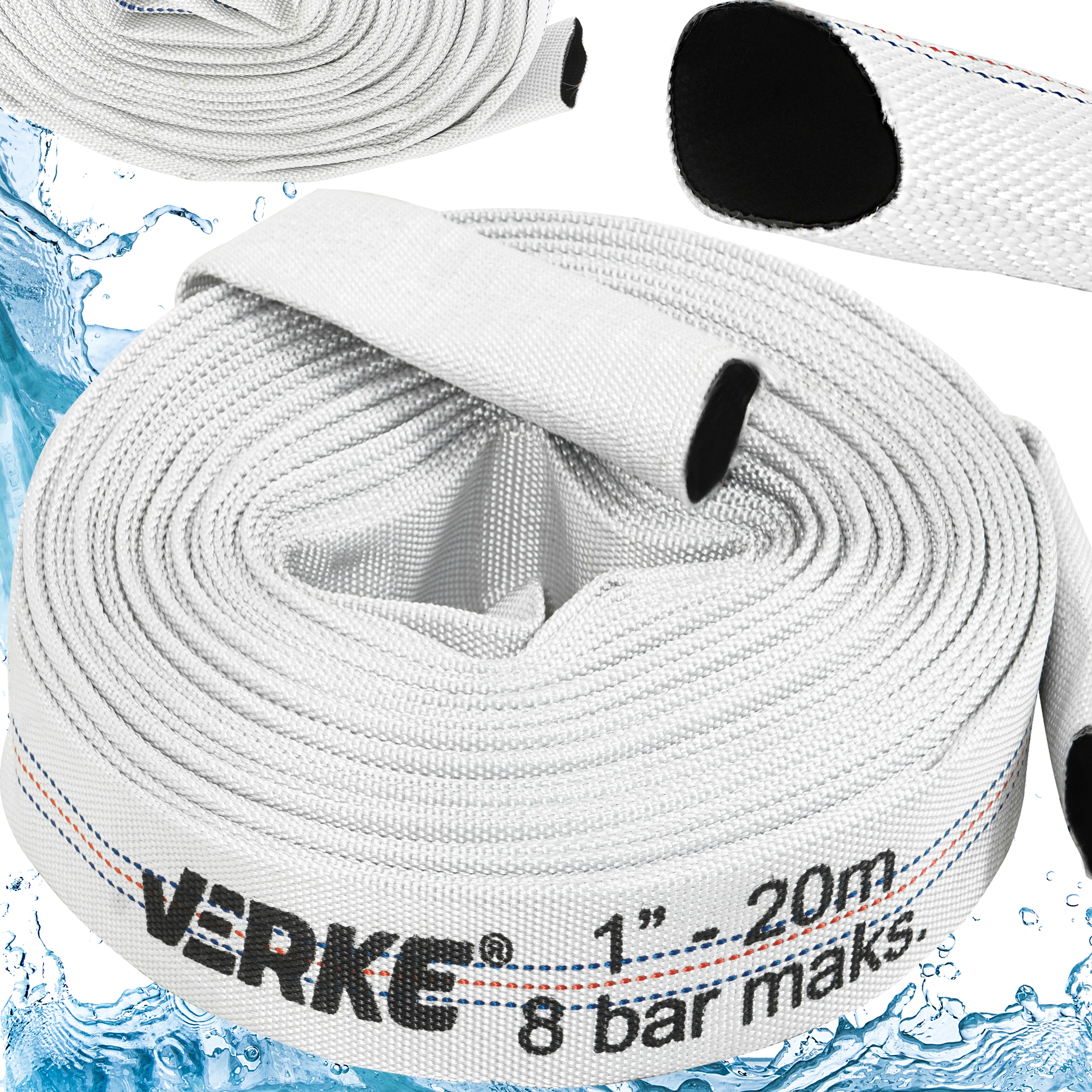 WĄŻ STRAŻACKI PARCIANY DO WODY BRUDNEJ SZAMBA 1" CAL 20M OGRODOWY DO POMPY