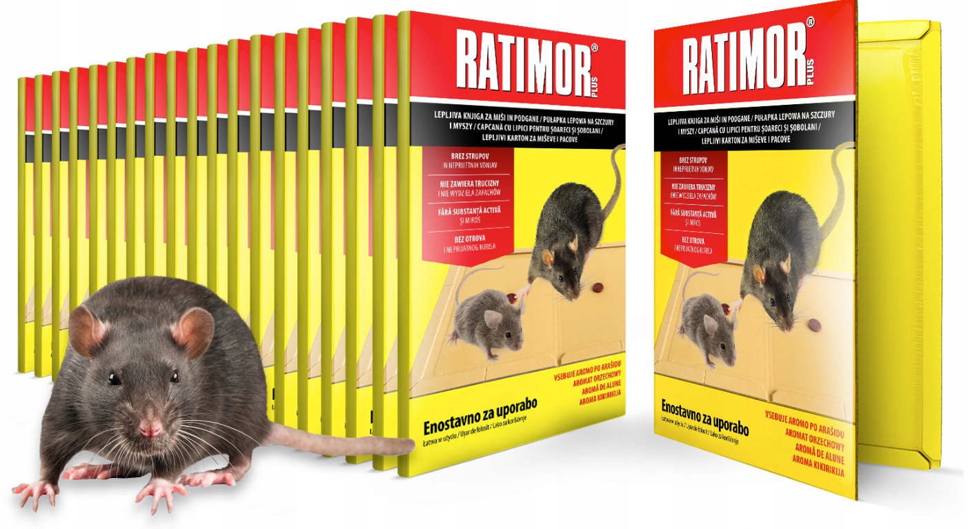 Pułapka Lepowa Lep Sposób Na Szczury Myszy I Gryzonie Ratimor (20 Szt)