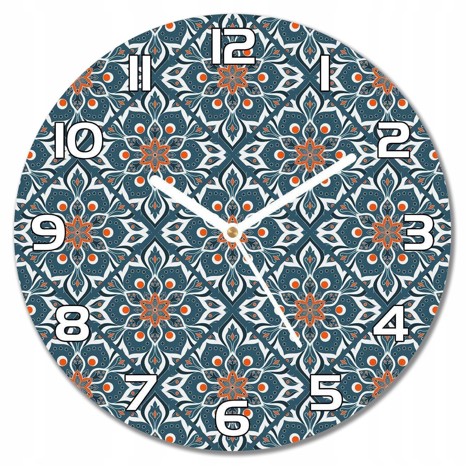 

Nowoczesny zegar na szkle Mandala wzór f30 cm