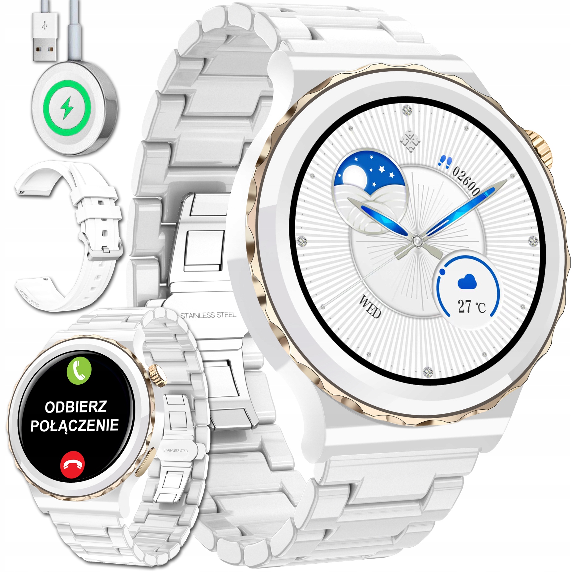 

Piękny Smartwatch Damski 2 Paski Menu Pl Rozmowy