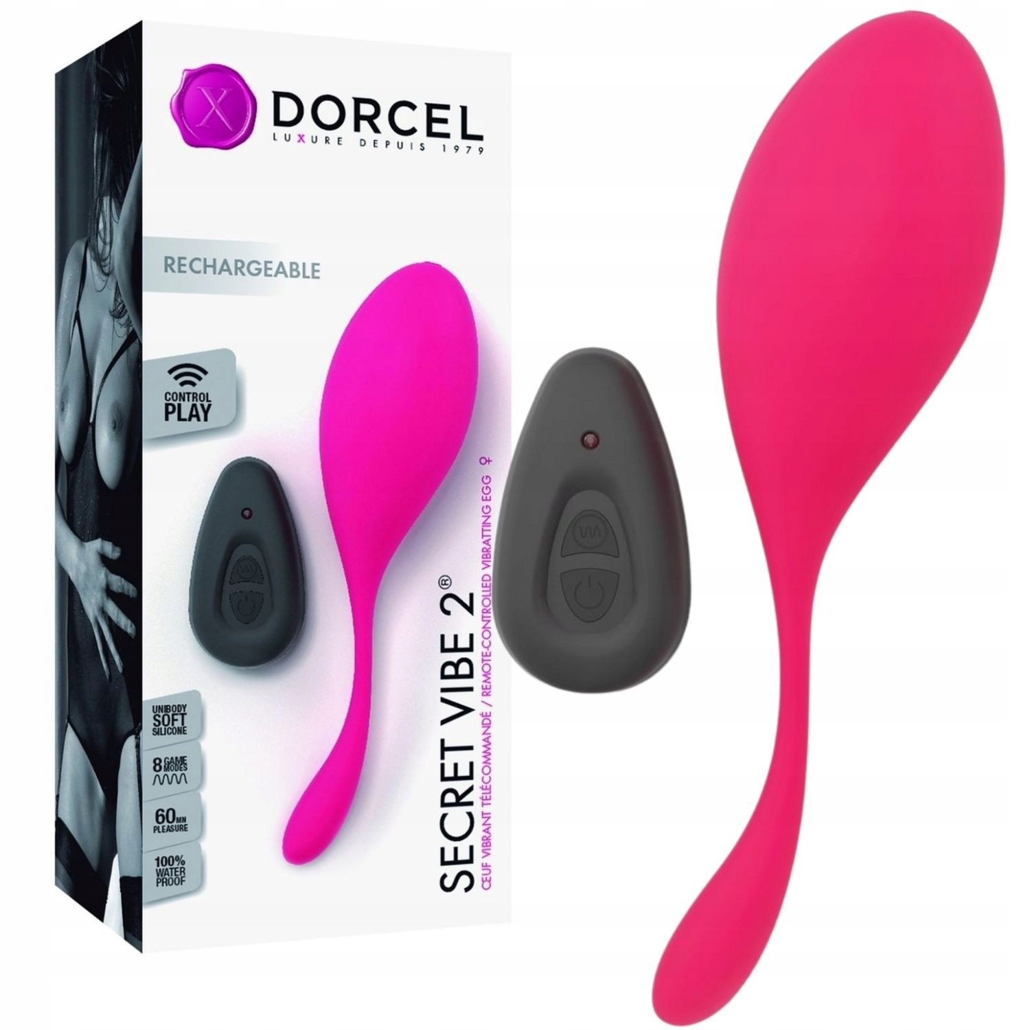

Wibrujące jajeczko z pilotem, Różowe Dorcel