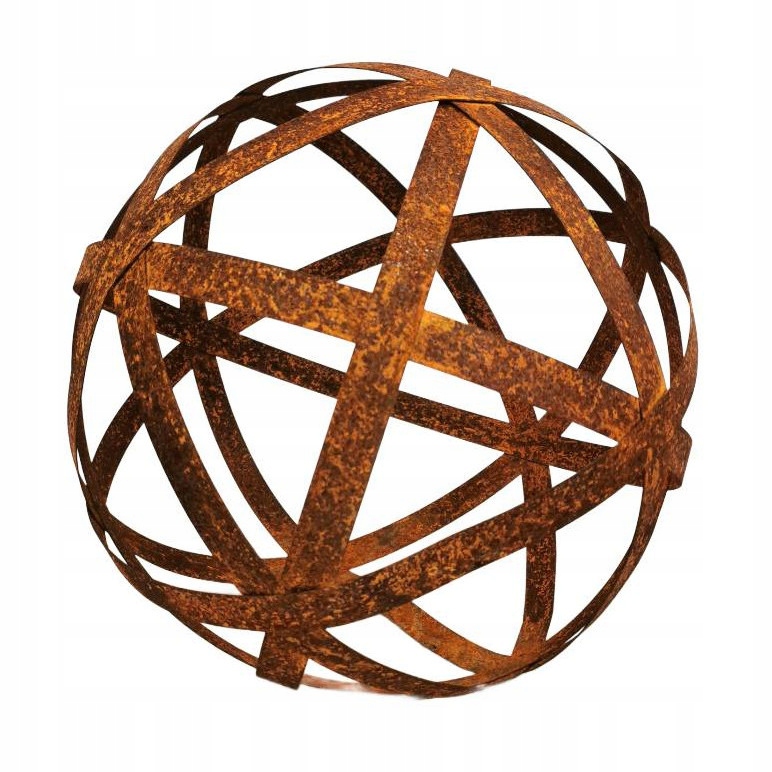 Stylowa Kula ozdobna z metalu 50 cm dekoracja metalowa do ogrodu rdza