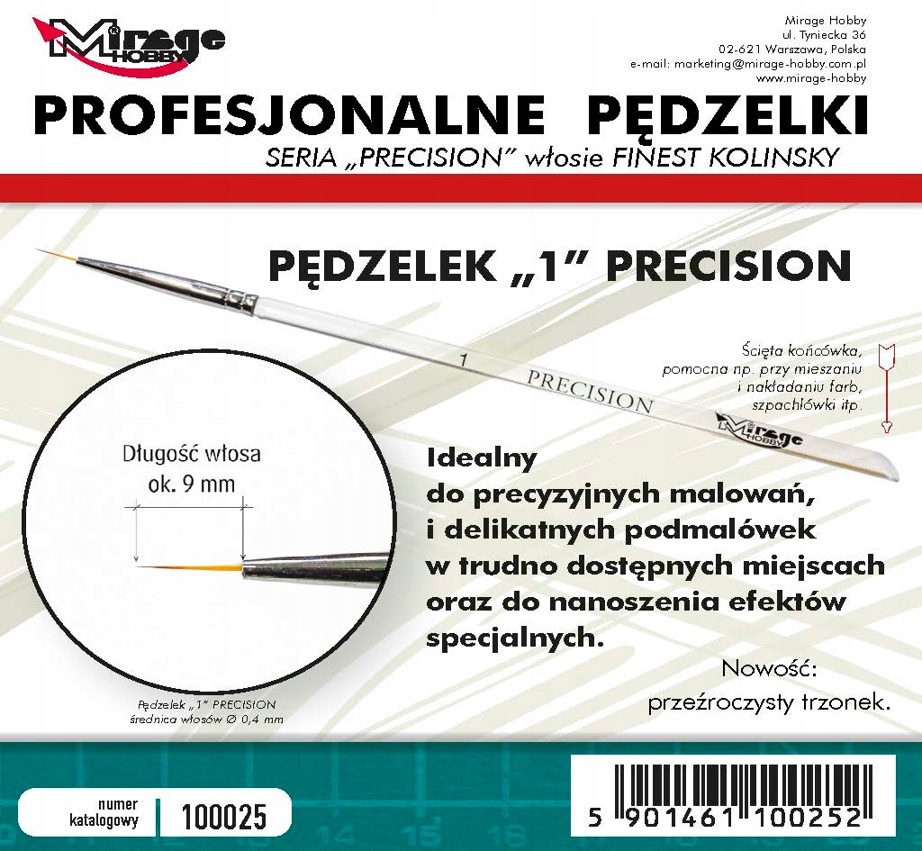 

Pędzel Mirage 100025 Precision Kolinsky nr1 finest