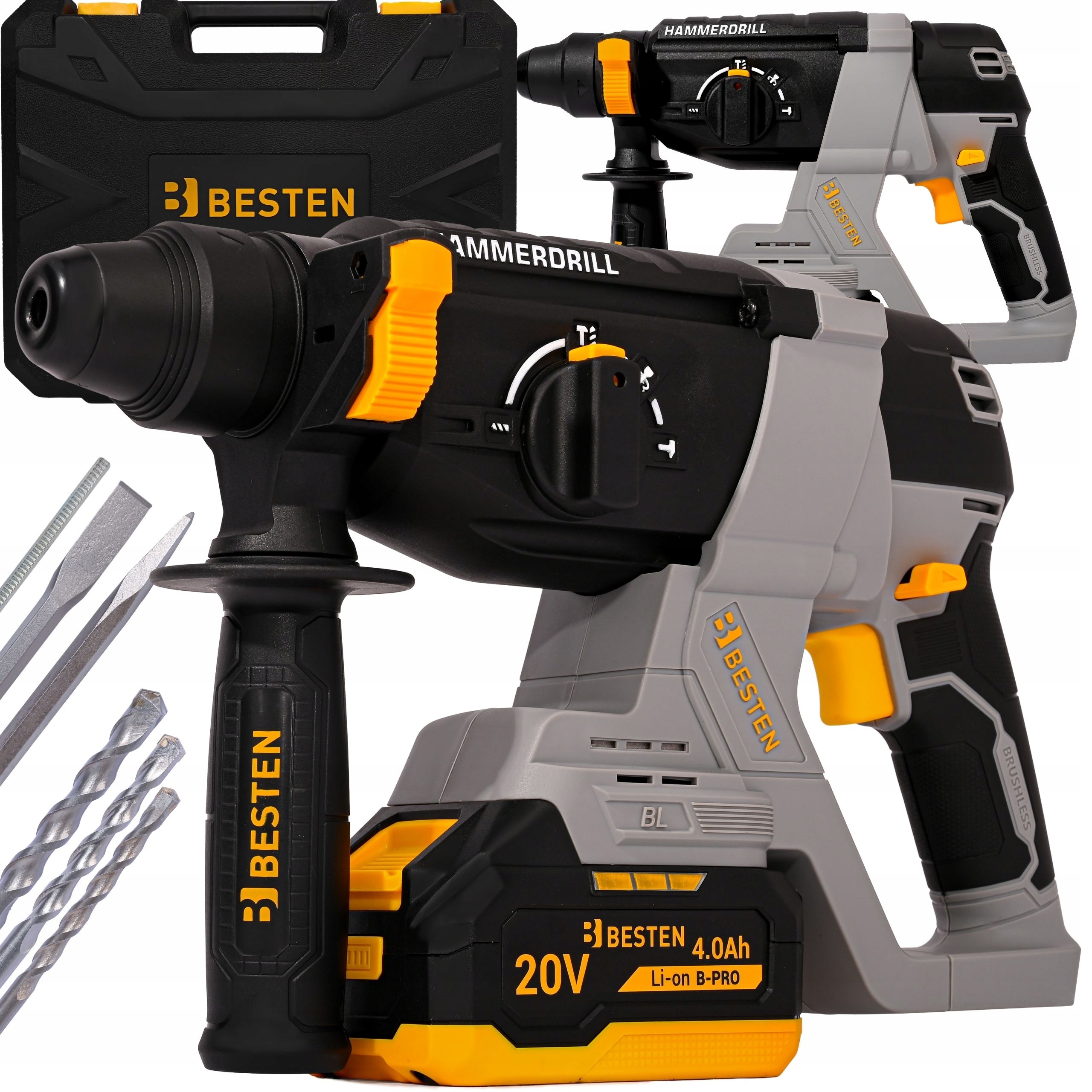 Wiertarka Młotowiertarka Akumulatorowa Młot Udarowy Mocna Sds+ 2xAKU 4AH 2J