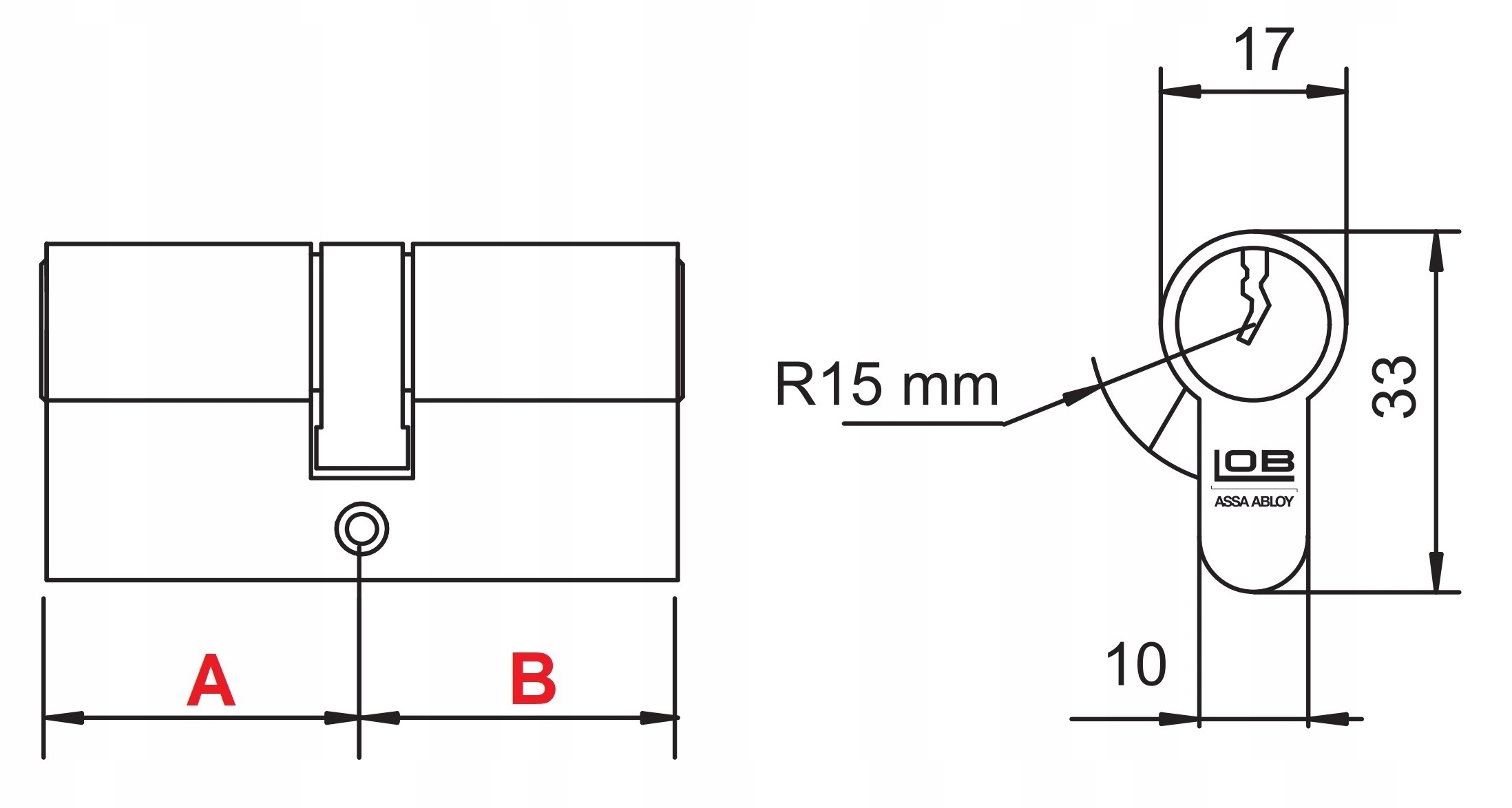 wkładka 30/30 M Lob Ares system jednego klucza Marka LOB