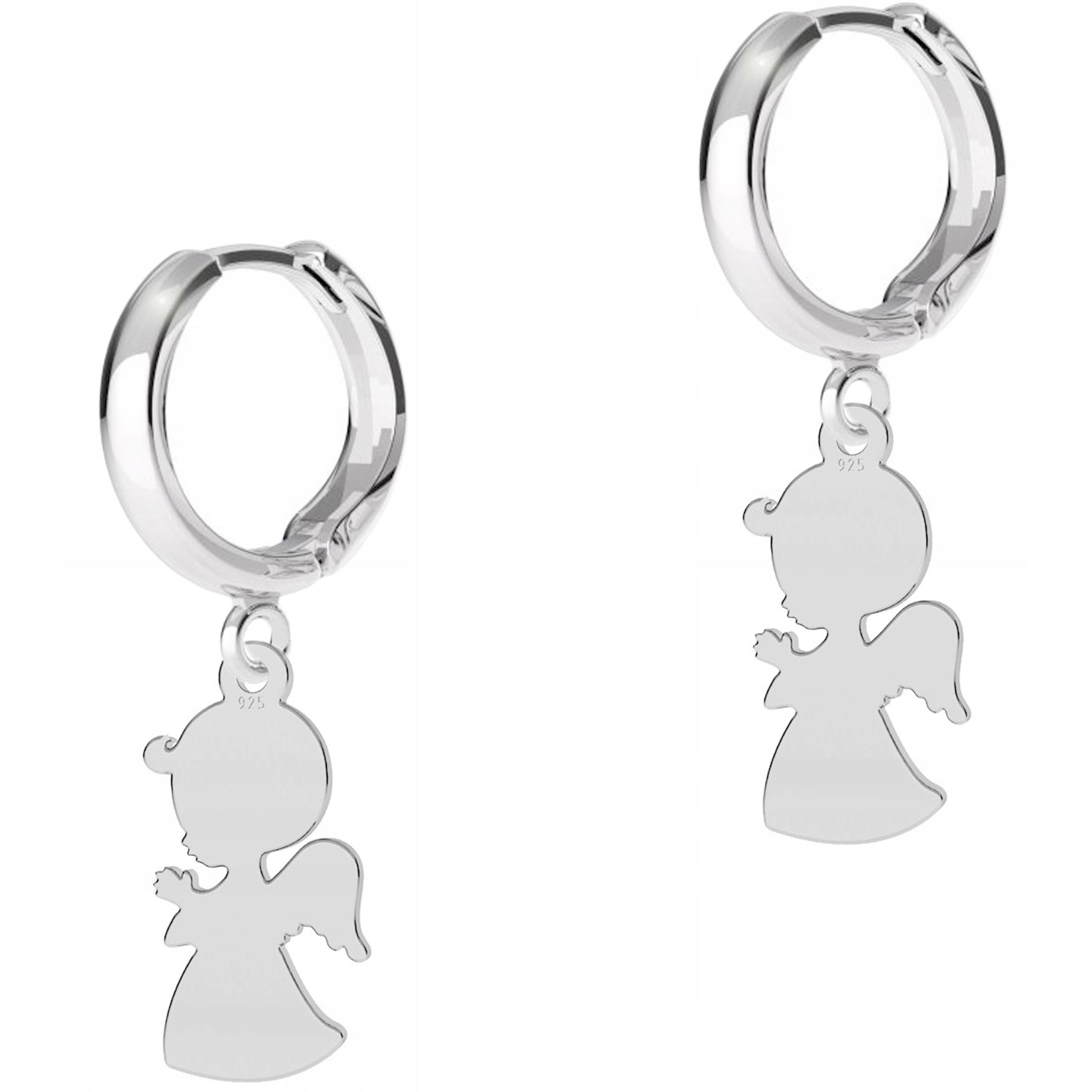 Stříbrné Náušnice Andělé Chlapec Andělé Anděl strážný Stříbro 925