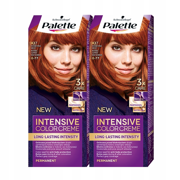 

Palette Farba włosów KI7 (8-77)Intensywna Miedź x2