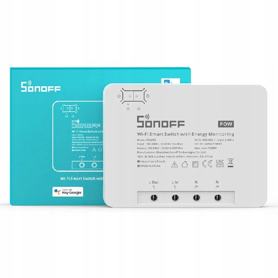 

Inteligentny przełącznik WiFi Sonoff POWR3 moc