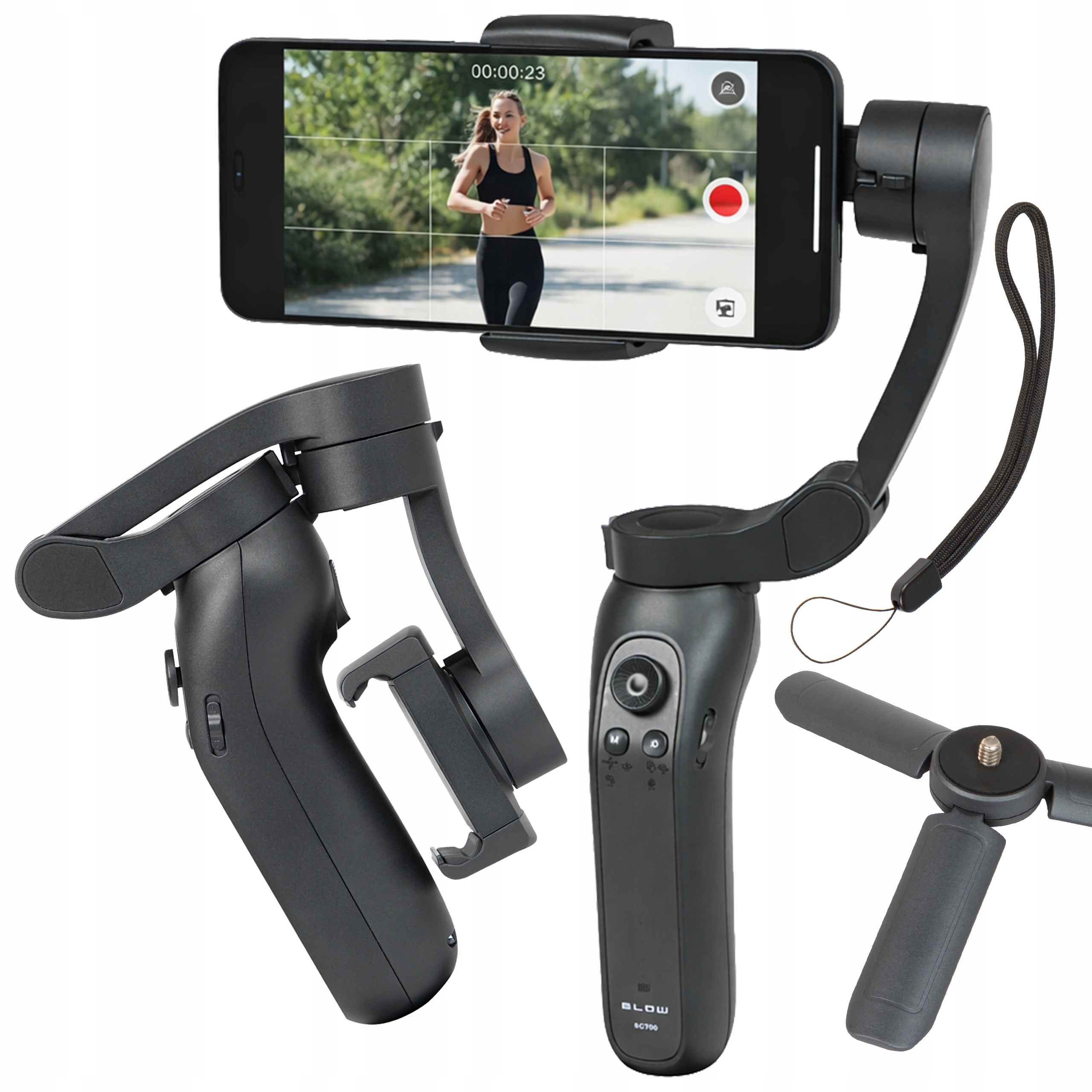 Gimbal Stabilizator Obrazu Do Telefonu Ręczny iOS Android Składany 3 Osiowy