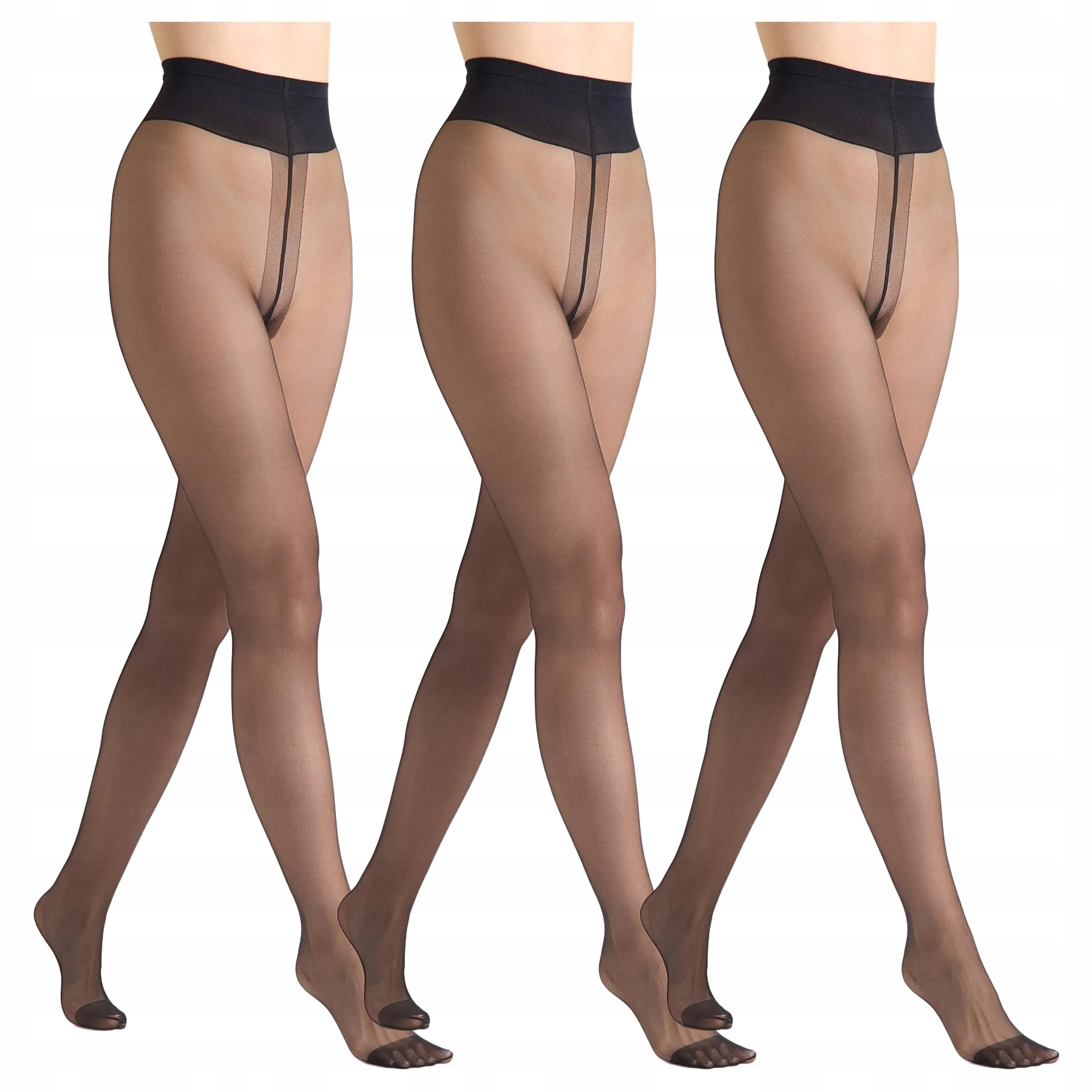 3x Punčocháče hladké Exclusive Silk 15 den Marilyn Black 3/4