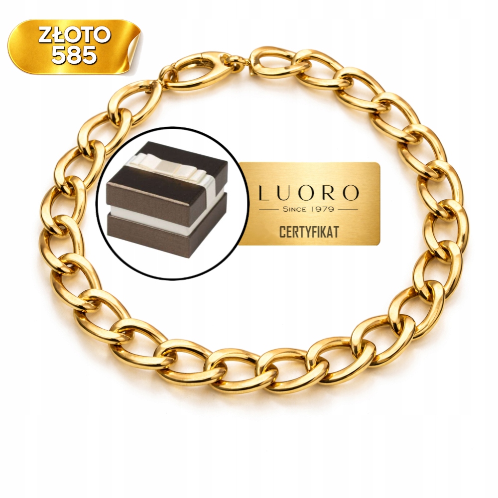 Náramek Zlatý 585 14K Žlutý Rovný Jemný 19 CM 6 MM Simple Oysy