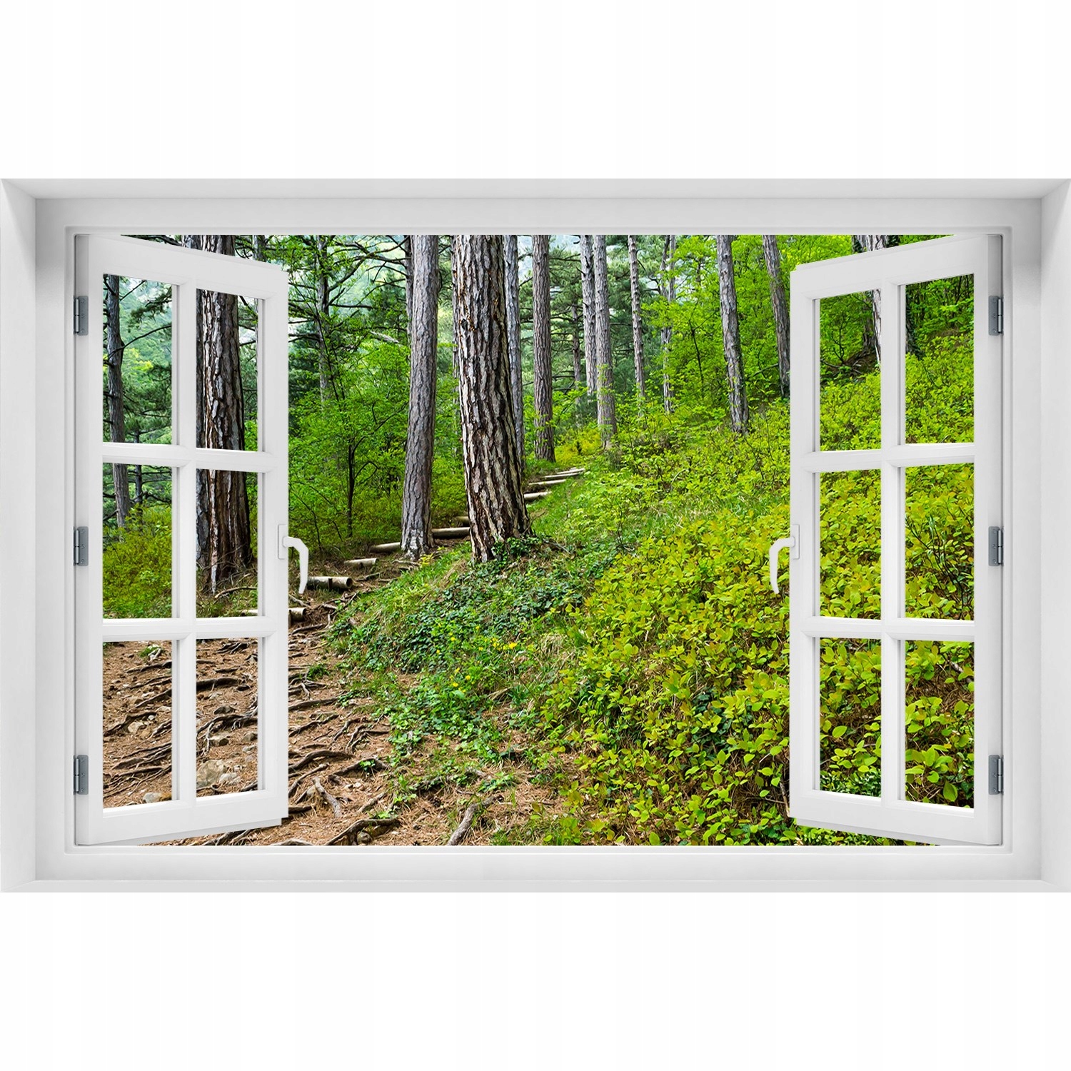 

3D Okno Naklejka na ścianę Leśna ścieżka 150x100