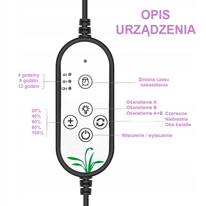 LAMPA DO WZROSTU ROŚLIN LED GROW LIGHT 18 LED Maksymalna moc 10 W