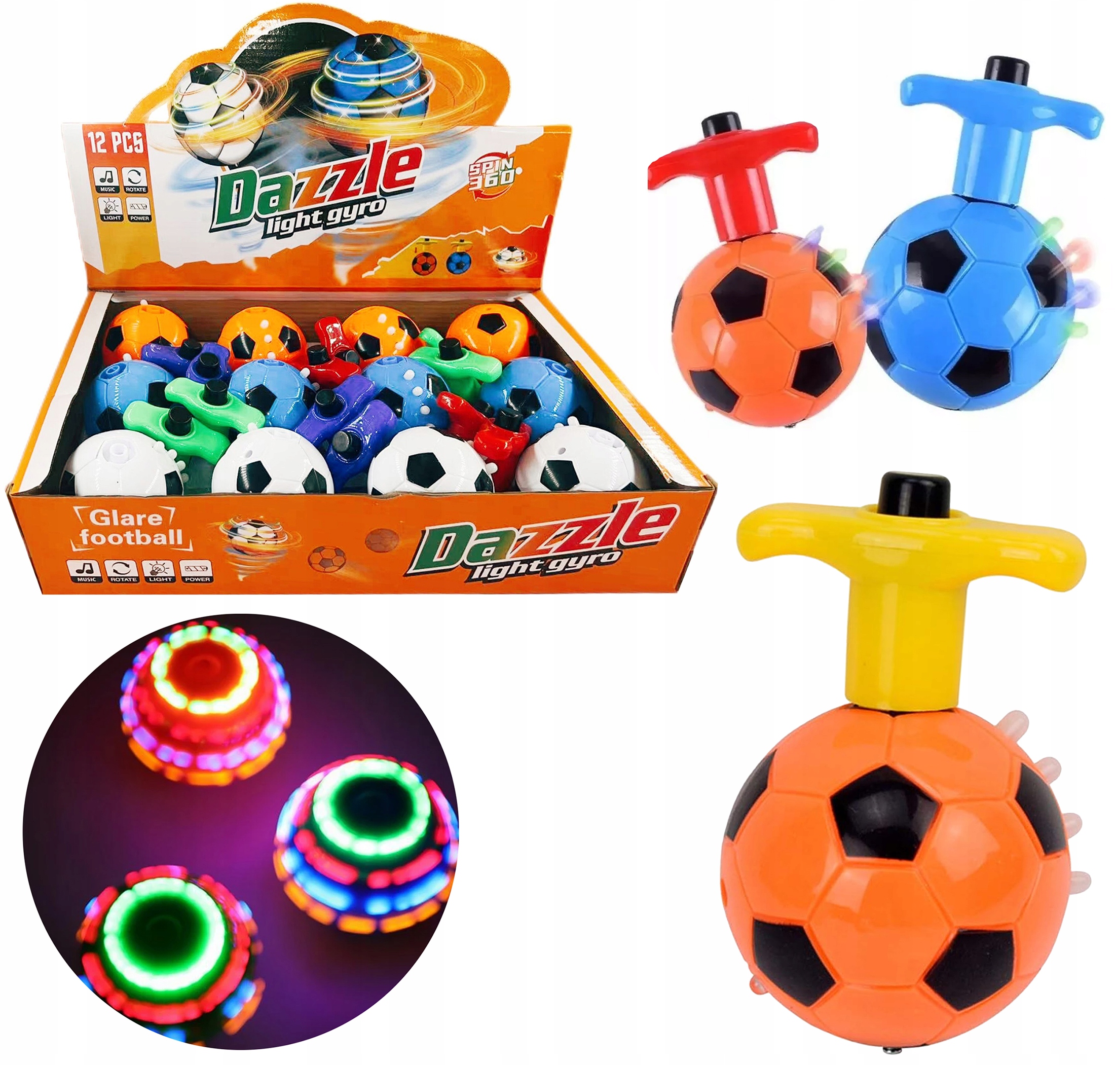 BĄCZEK PIŁKA GRAJĄCY ŚWIECĄCY W CIEMNOŚCI GRA I ŚWIECI ZABAWKA DLA DZIECI Minimalny wiek dziecka 3