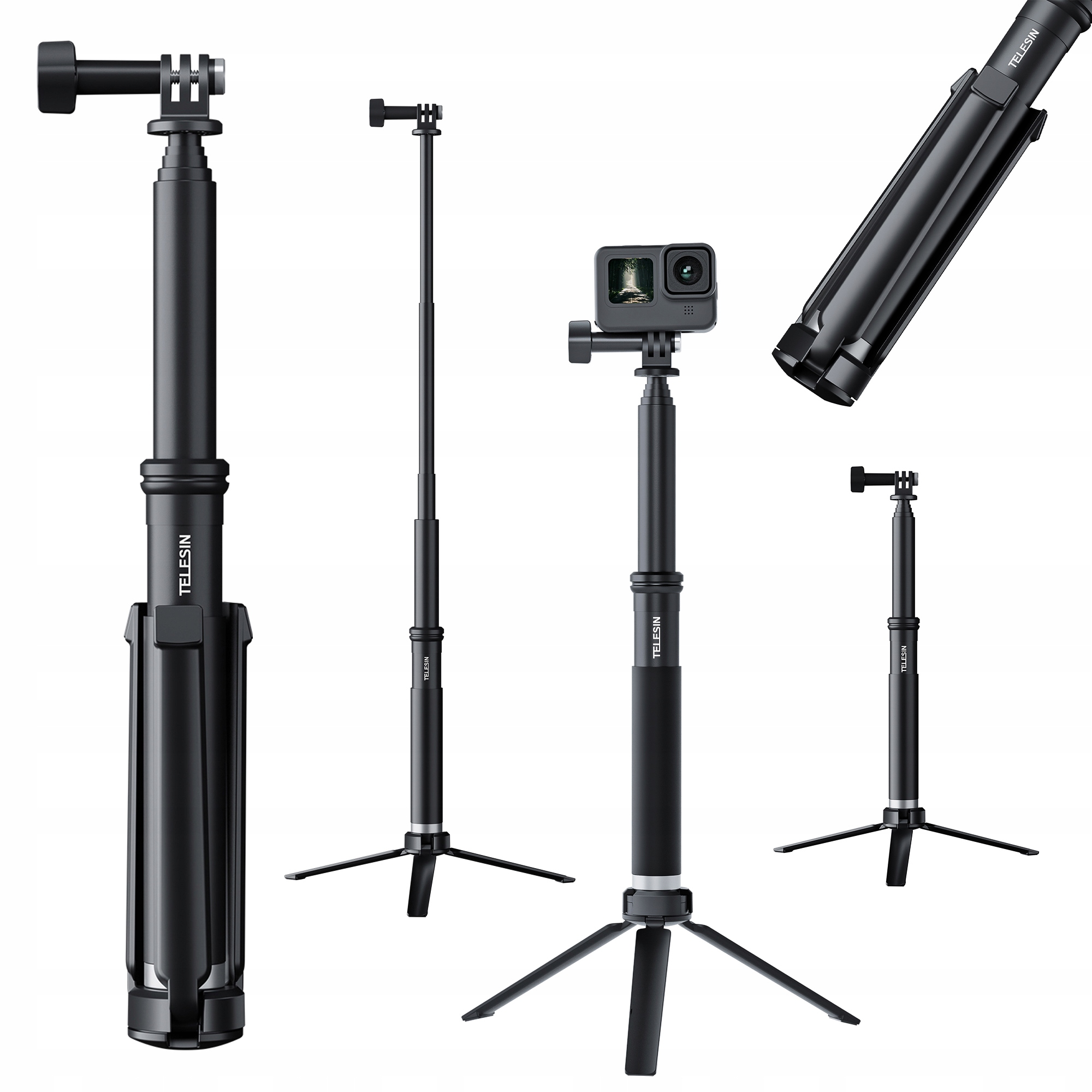Telesin GP-MNP-090-S Statyw z wysięgnikiem 90cm do kamer GoPro i telefonu