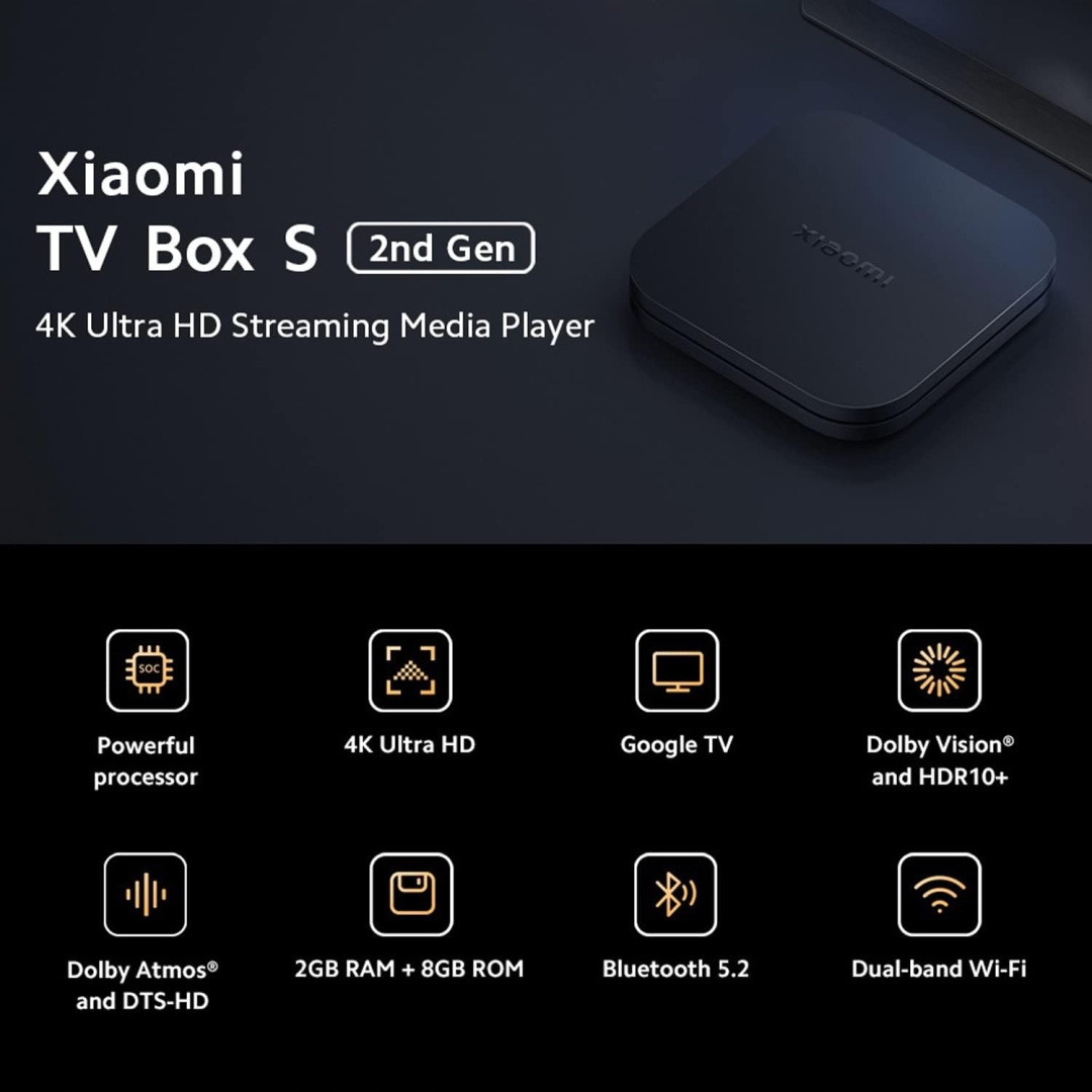 Odtwarzacz multimedialny 4K XIAOMI MI Box S 2-Gen 4K SMART TV + Google TV Pojemność dysku 8 GB