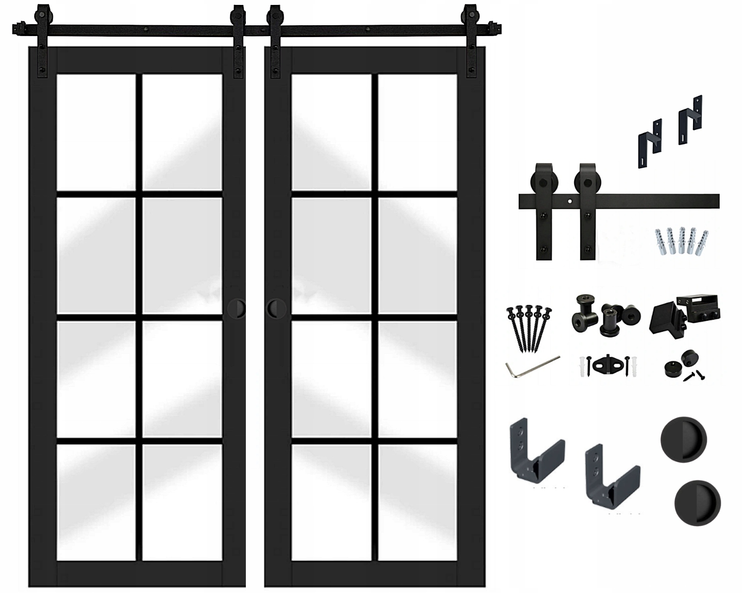 DRZWI PRZESUWNE PODWÓJNE LOFTOWE Szklone ROMA