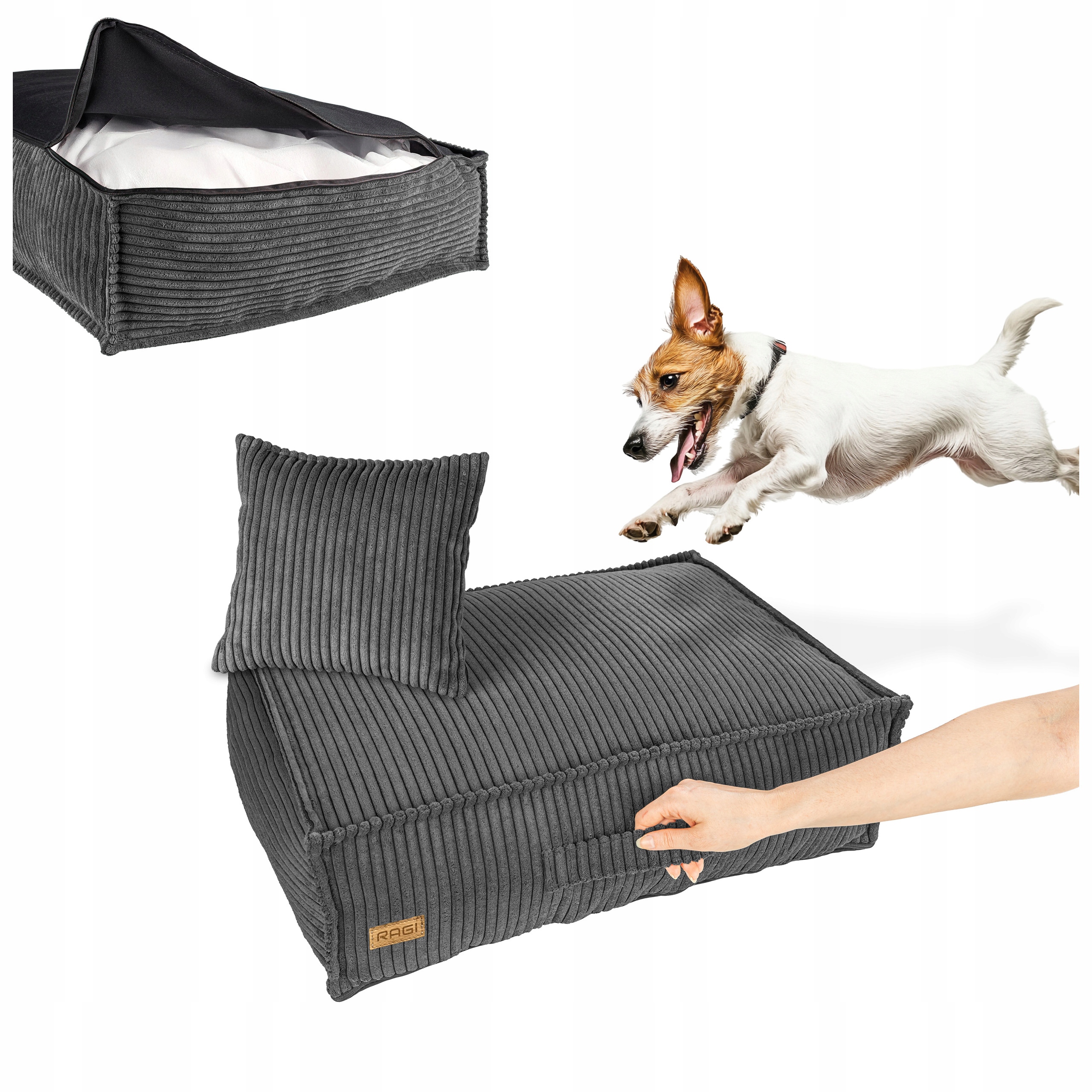 Levně Pelíšek pro malého psa Postel Matrace Potah pro psa Grafitové M 60x50 cm