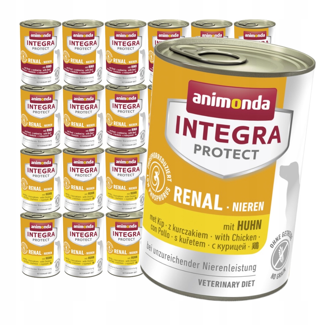 Levně Animonda Integra Protect Renal 24x400g Vlhké Krmivo pro psy Kuřecí hovězí maso