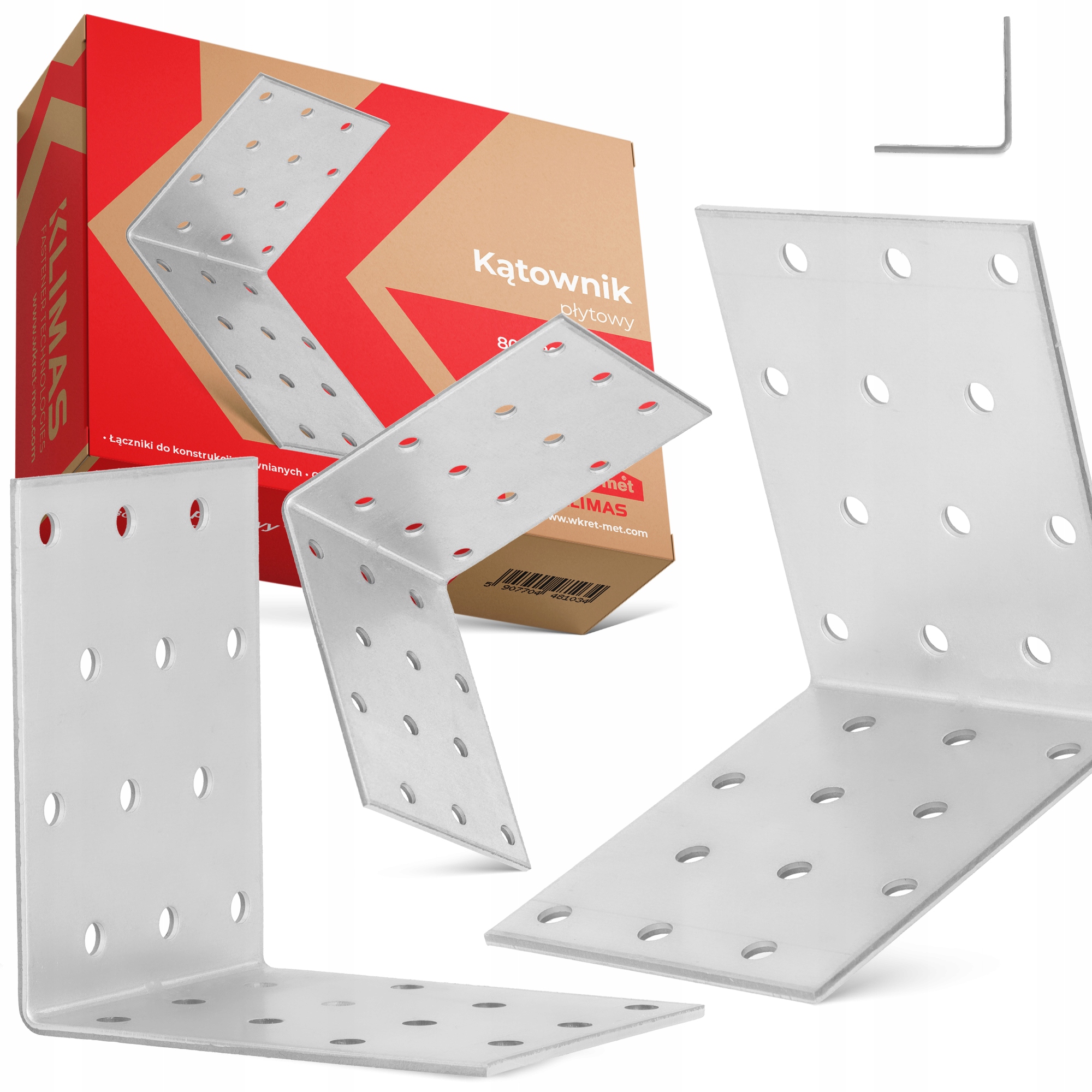 100 x Tesársky Uholník oceľový Doskový 80x80x60 Uhlová Spojka Drevo 1K