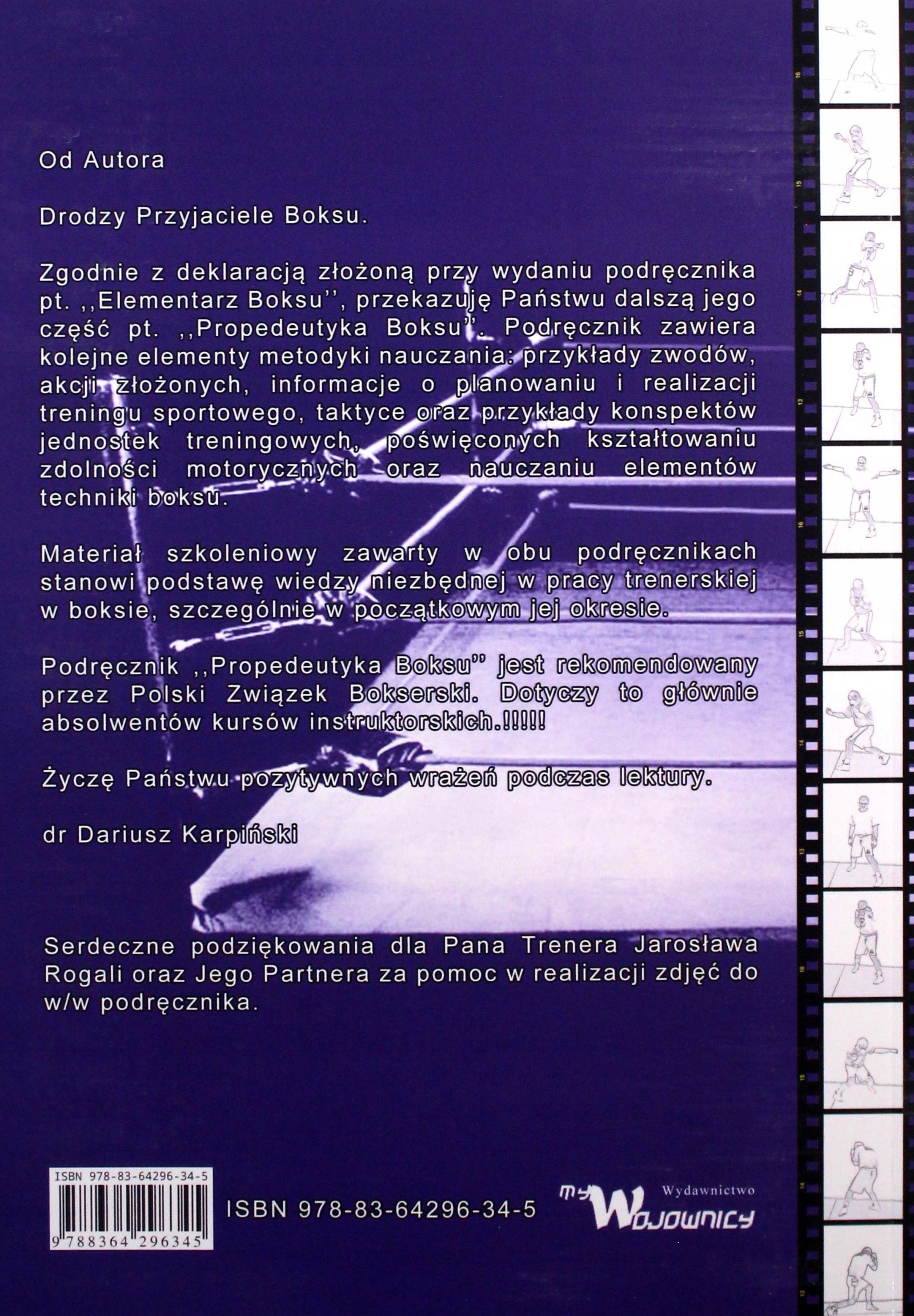 PROPEDEUTYKA BOKSU - Dariusz Karpiński [KSIĄŻKA] Stan opakowania oryginalne