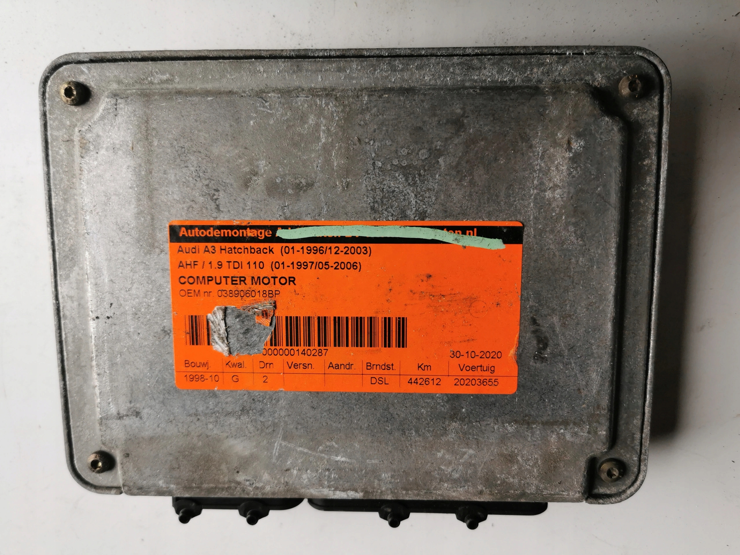 AUDI A3 1.9TDI 0281001848 038906018BP computer ECU