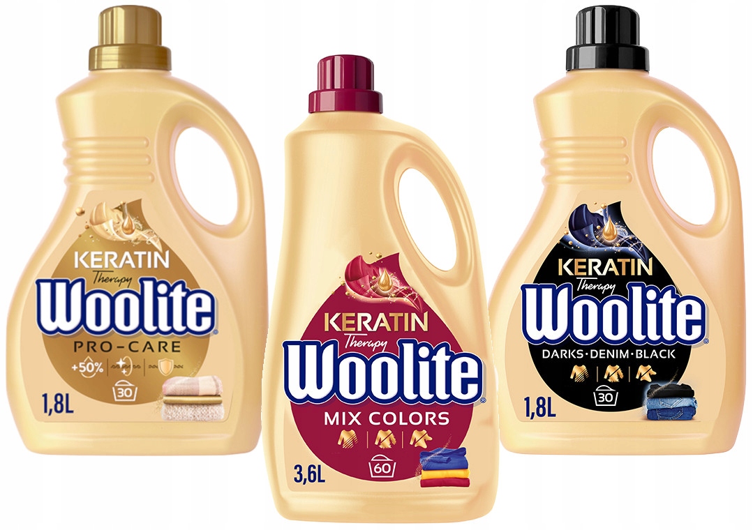 Woolite Płyn do prania Color & Dark & Pro Care z keratyną 7,2L 120 prań