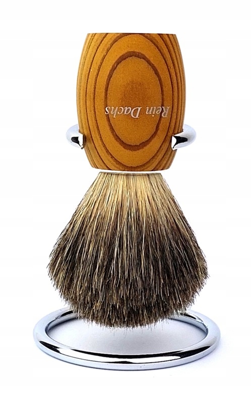 MUHLE PĘDZEL DO GOLENIA Z BORSUKA DREWNO STOJAK