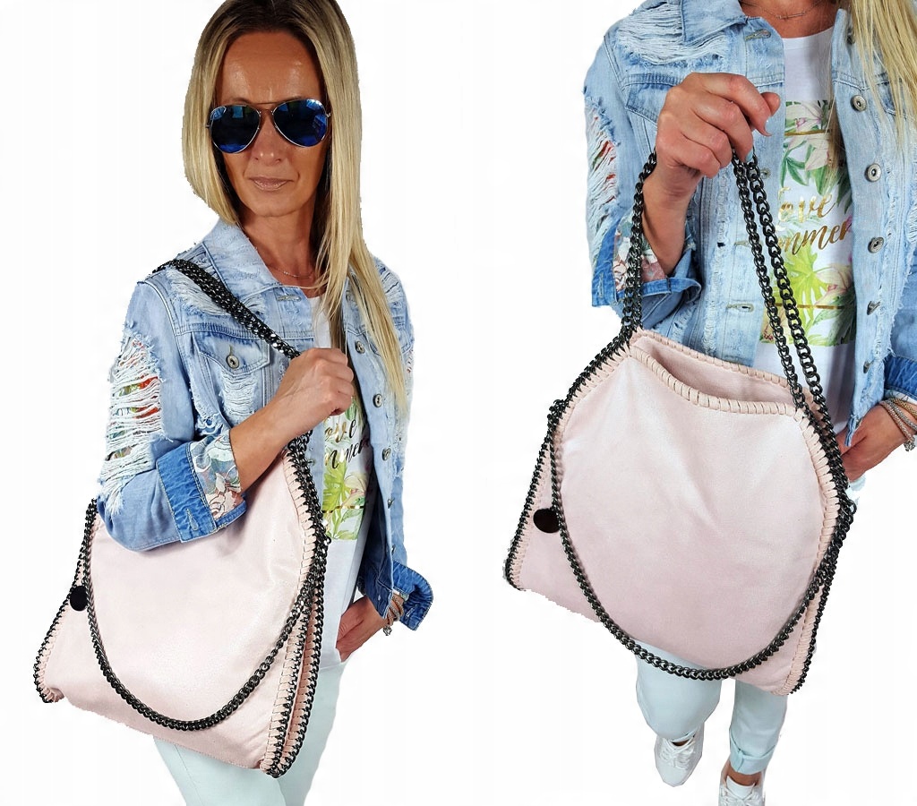 

Torebka Łańcuchy Torba Łańcuch Stella Bag Pudrowy