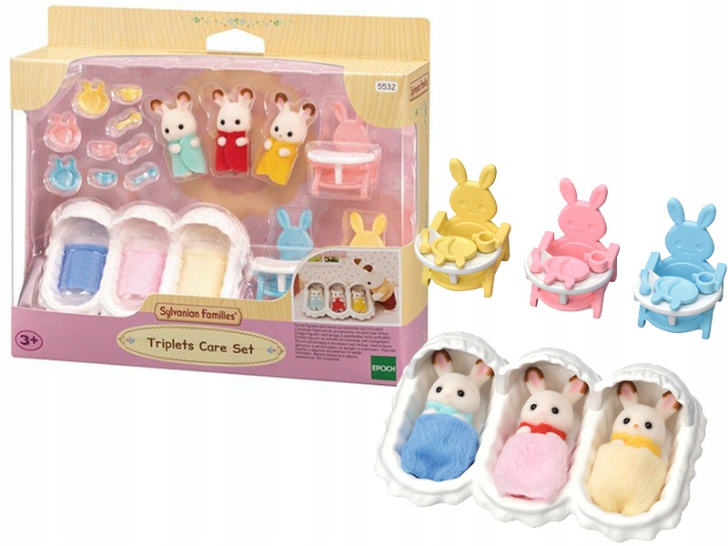 

Sylvanian trojaczki króliczków z czek. uszami 5532