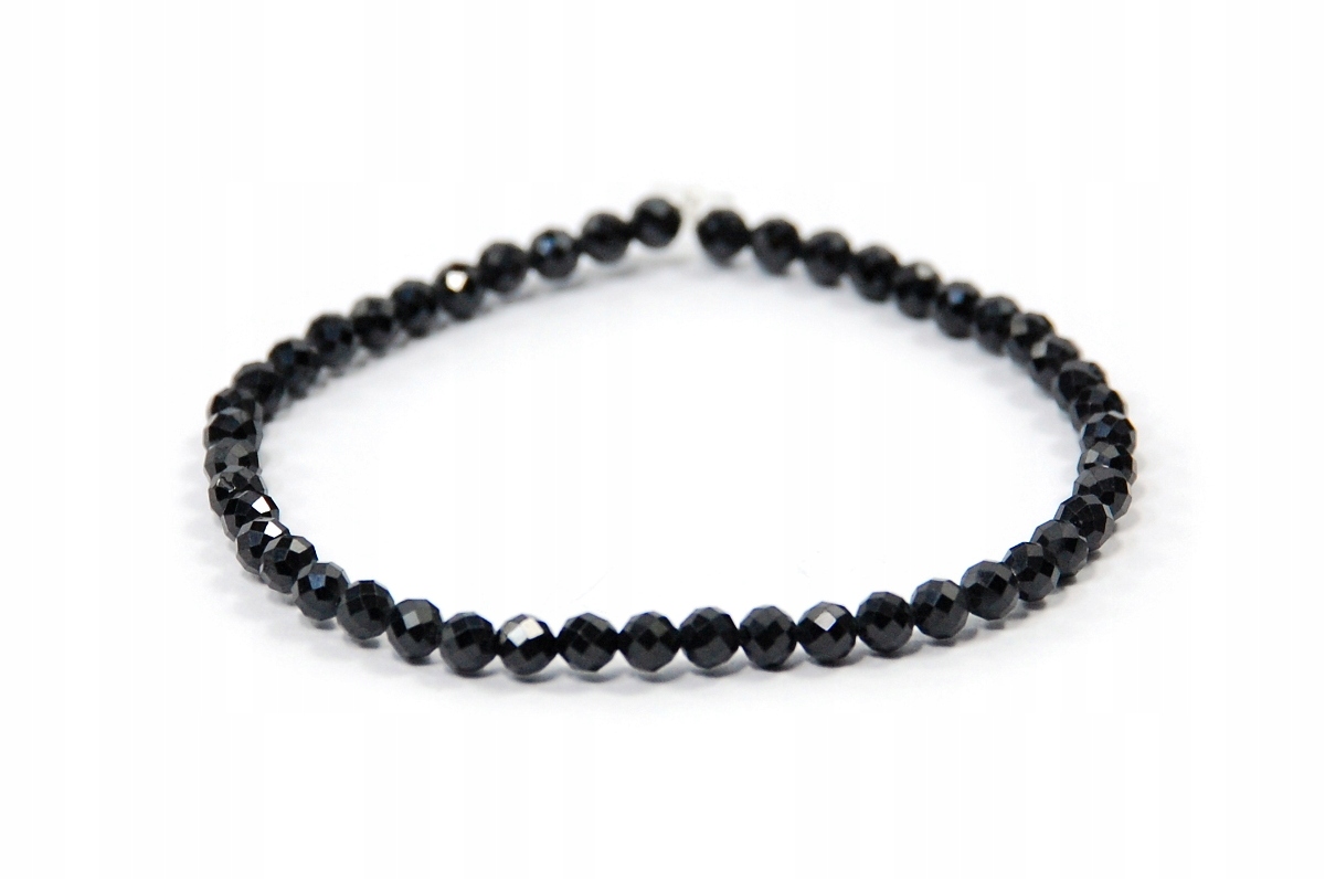 

Bransoletka naturalny czarny Spinel kulki 4mm
