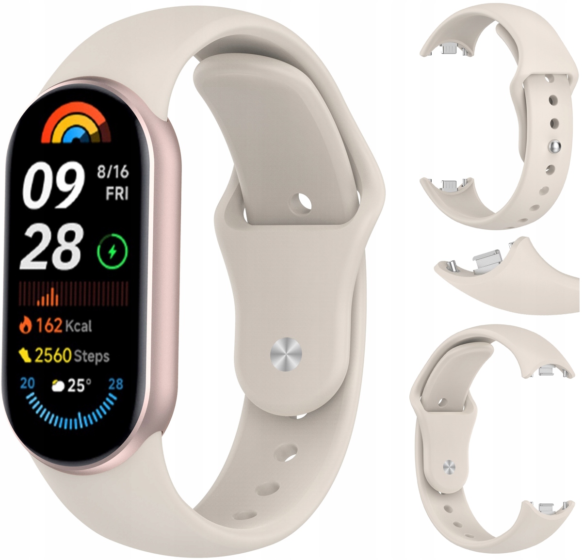Pasek opaska RabbitMob do Xiaomi Mi Band 8/9/10, Wytrzymały Beżowy