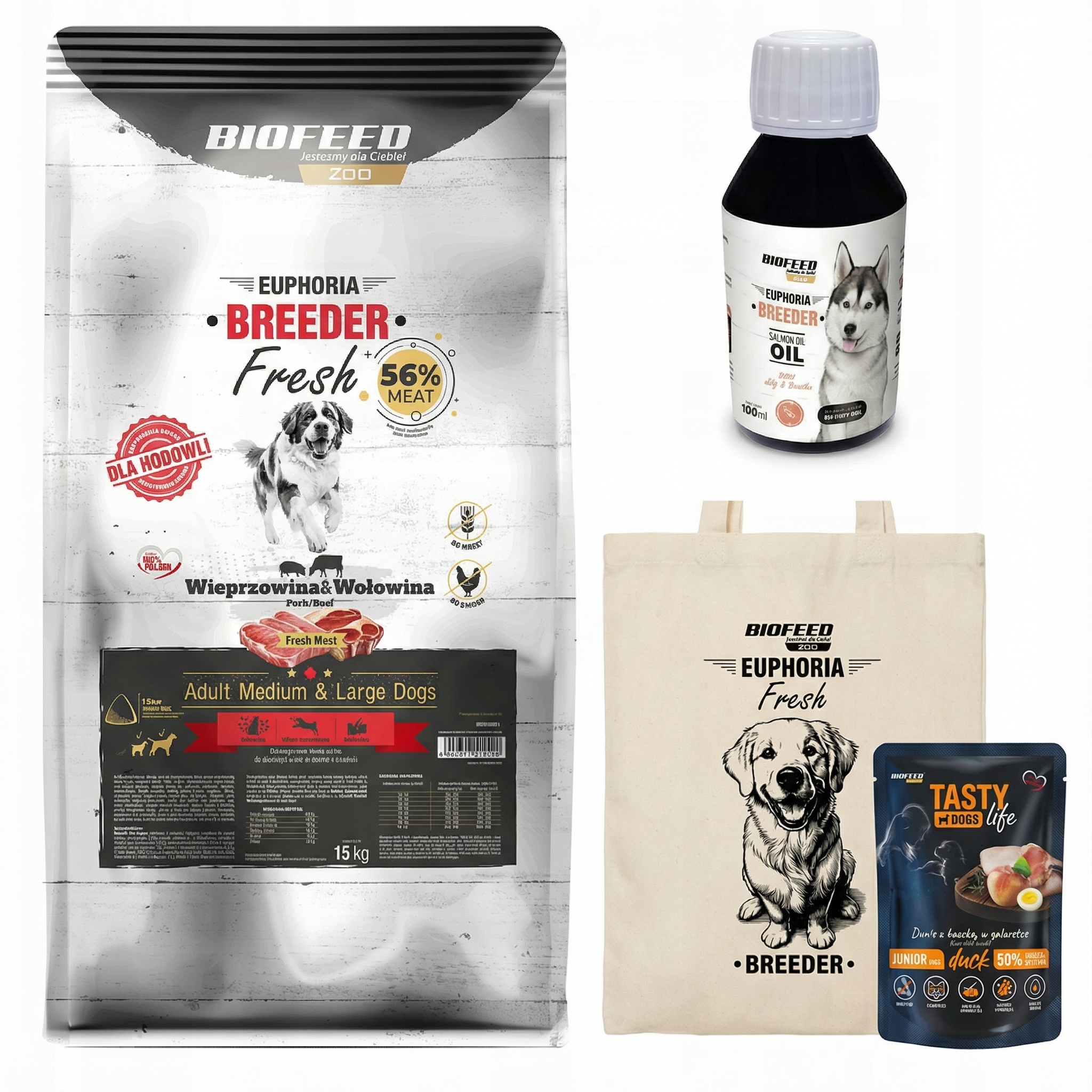 Sucha Karma Dla Psa Po Sterylizacji Biofeed Wieprzowo Wołowa 15KG Gratisy