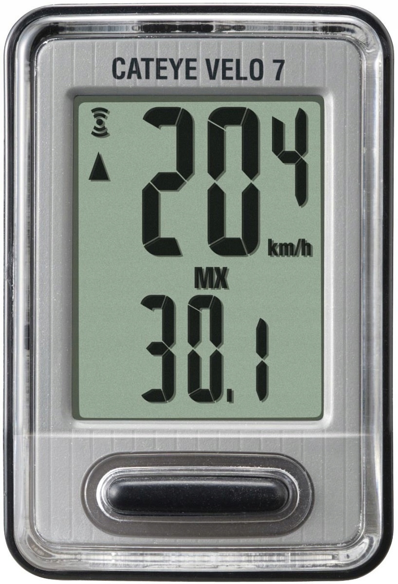 Licznik Rowerowy Przewodowy Cateye Velo 7 CC-VL520 Prędkościomierz Szary
