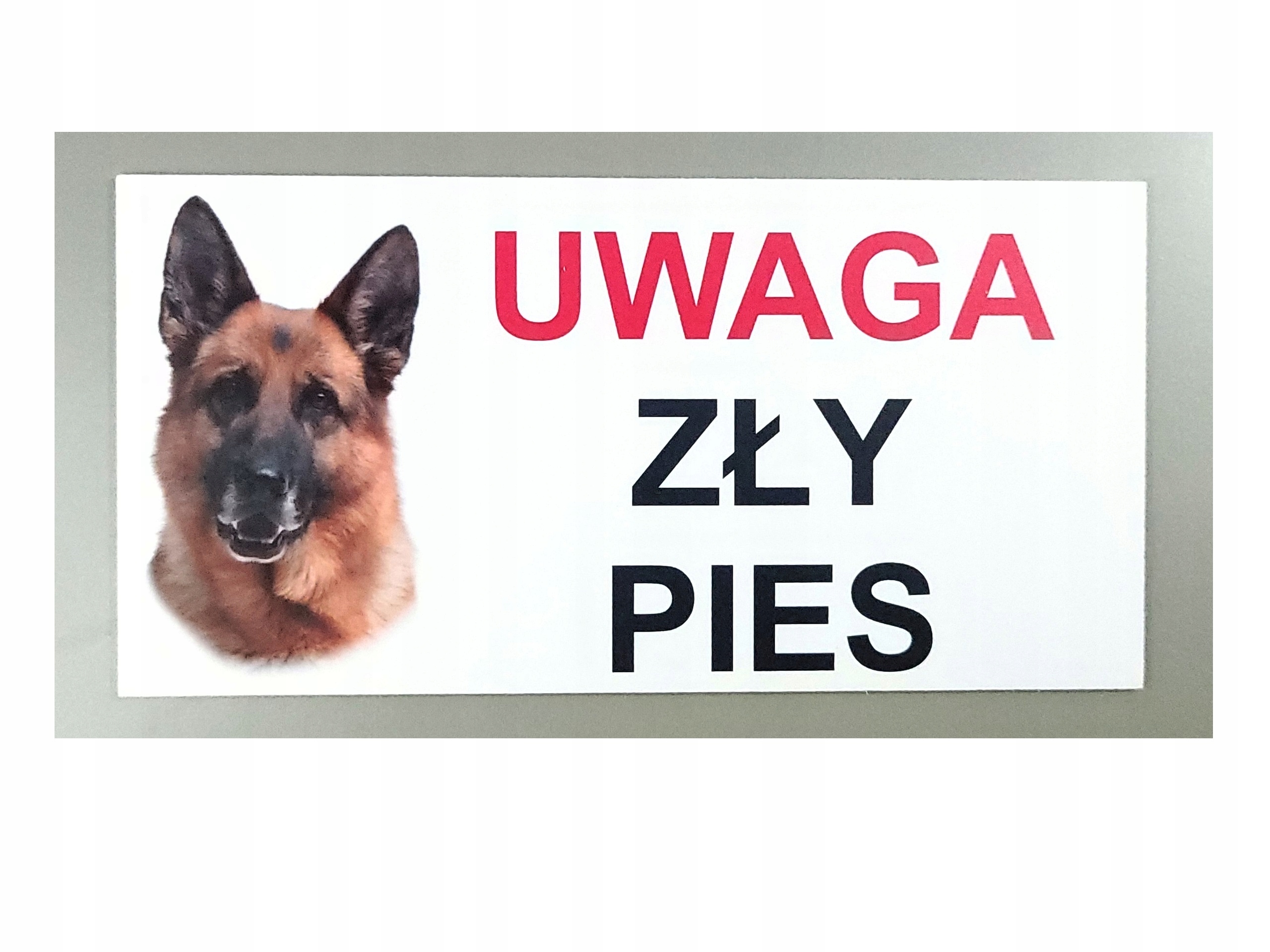 UWAGA ZŁY PIES TABLICZKA INFORMACYJNA 20X10cm UV Kod producenta 04
