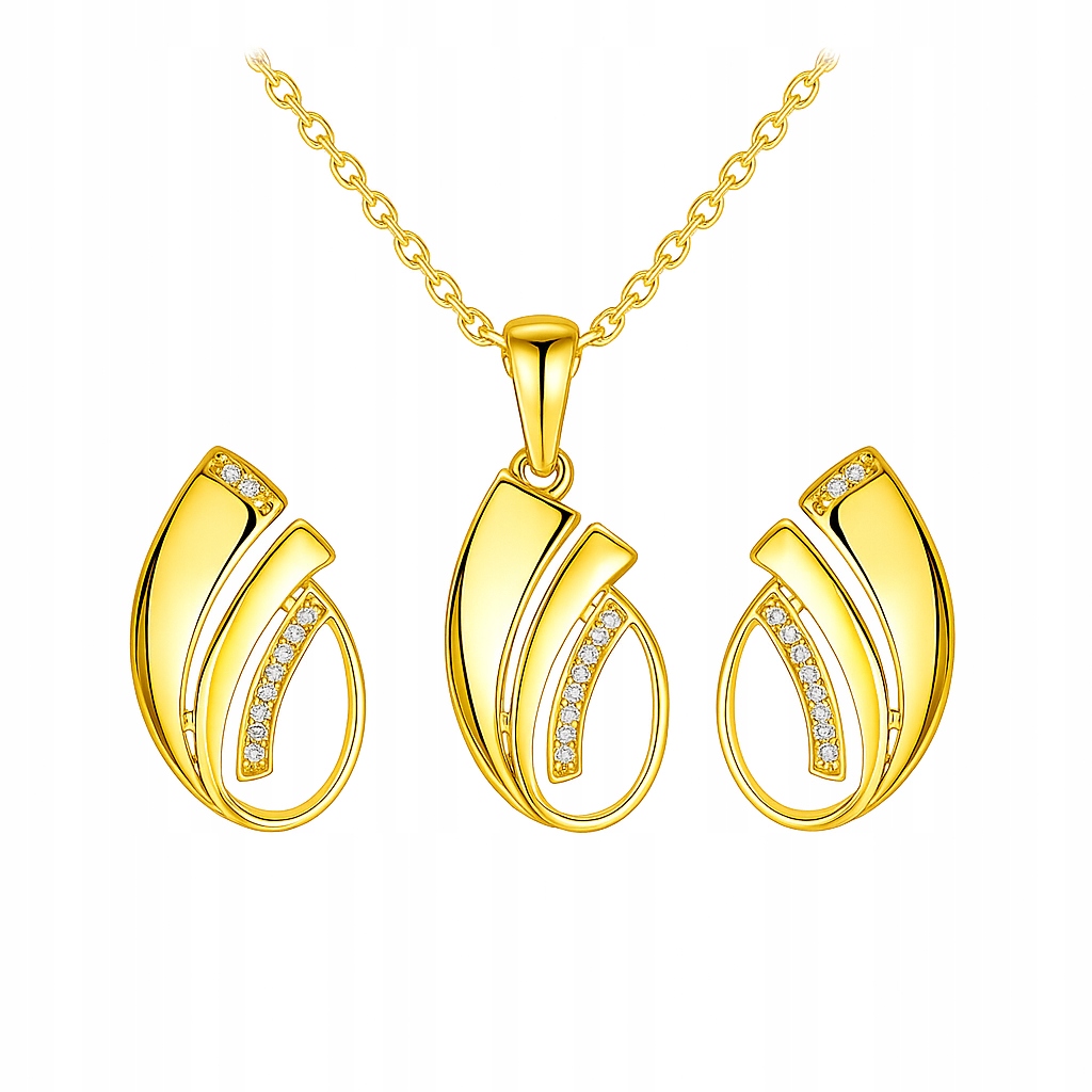 Sada šperků, náhrdelník náušnice ovál , stříbro 925, elegantní krabička