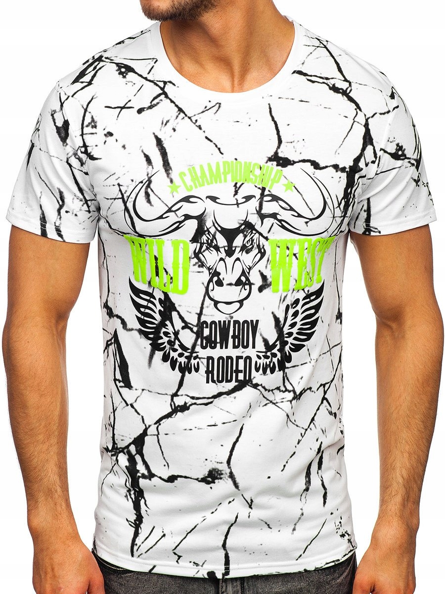 

T-shirt Męski Z Nadrukiem Biały Y70026 DENLEY_2XL