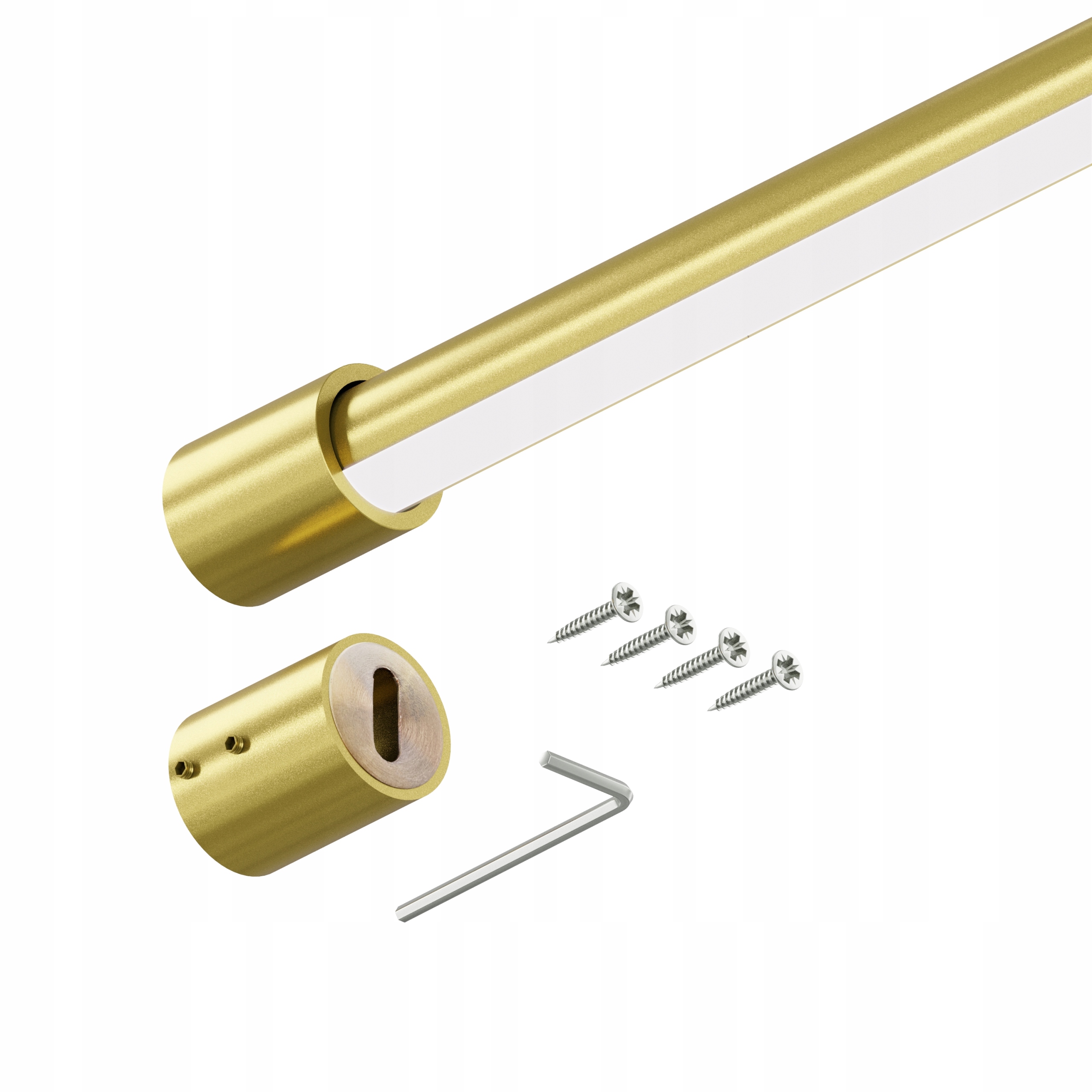 Šatní šatní tyč 25 mm Zlatá Matná 200 cm Smart Led