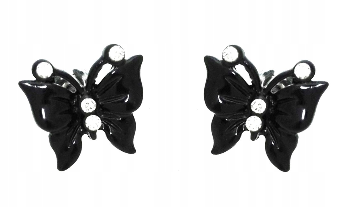 

Kolczyki drobne kolorowe motyle z kryształkami