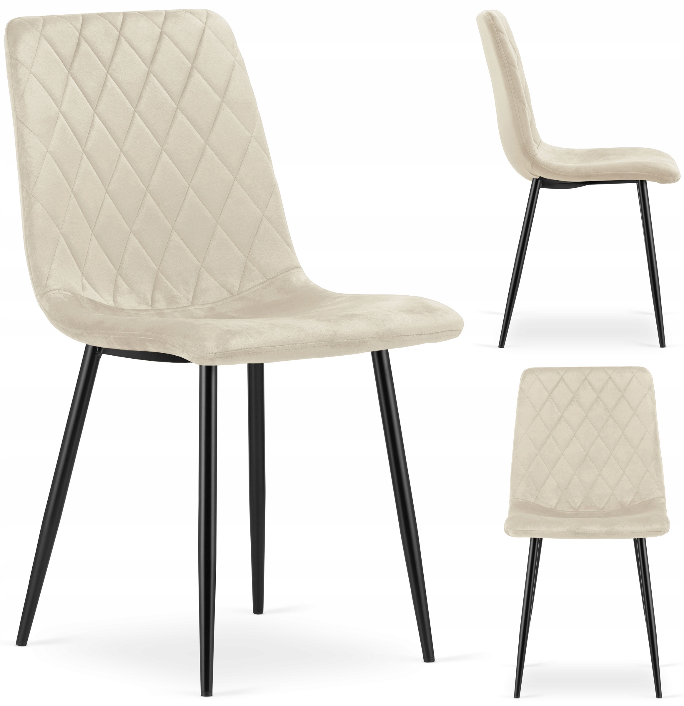 Krzesło Tapicerowane Welurowe Velvet Do Salonu Kuchni Jadalni Ample