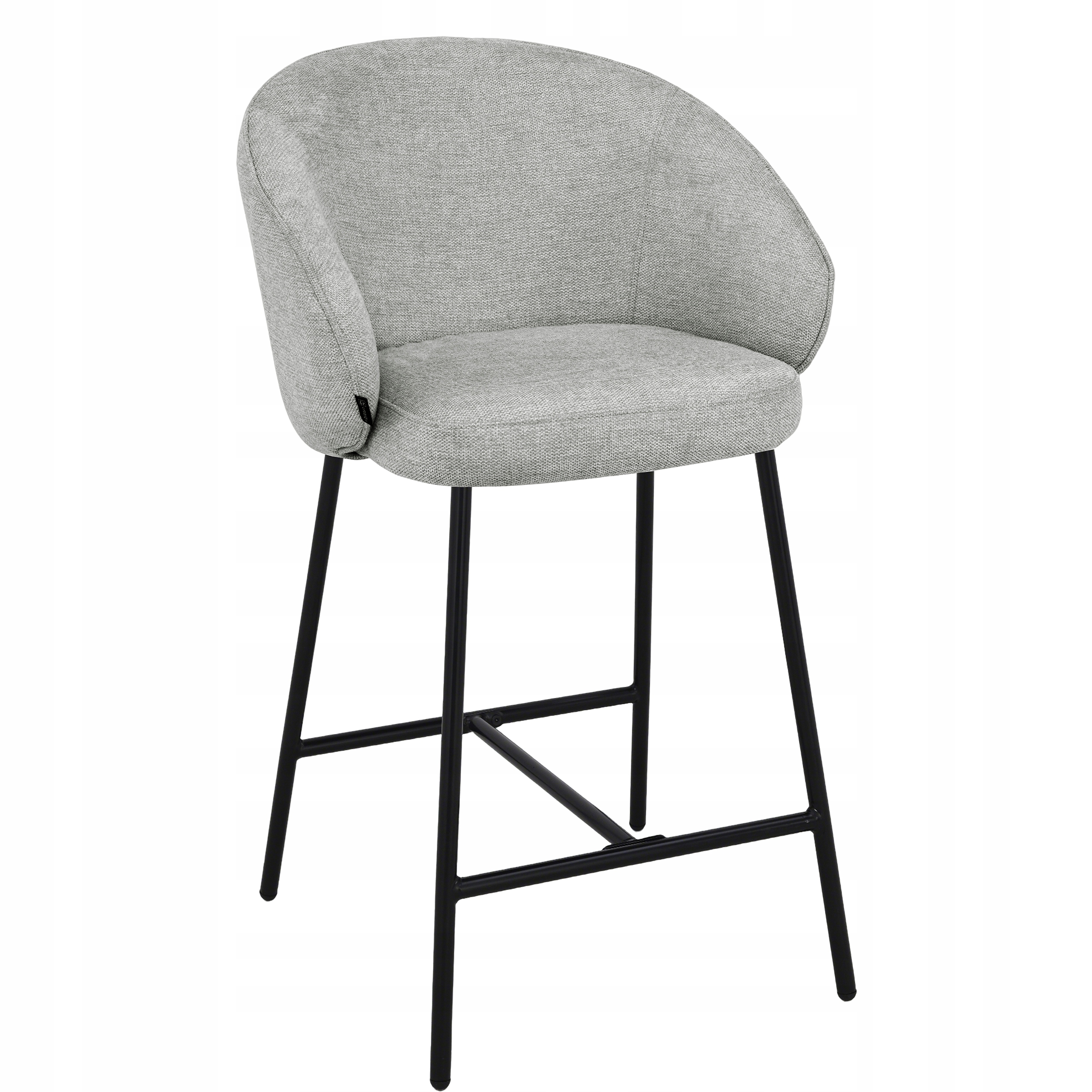 Hoker krzesło barowe stołek barowy tapicerowane szare loft Otilo 65cm