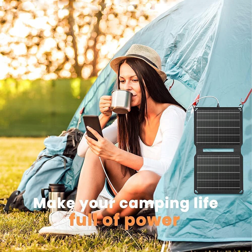 FLEXSOLAR 10W Wodoodporny Panel Słoneczny USB Do iPhone iPad Camping — miniatura 7