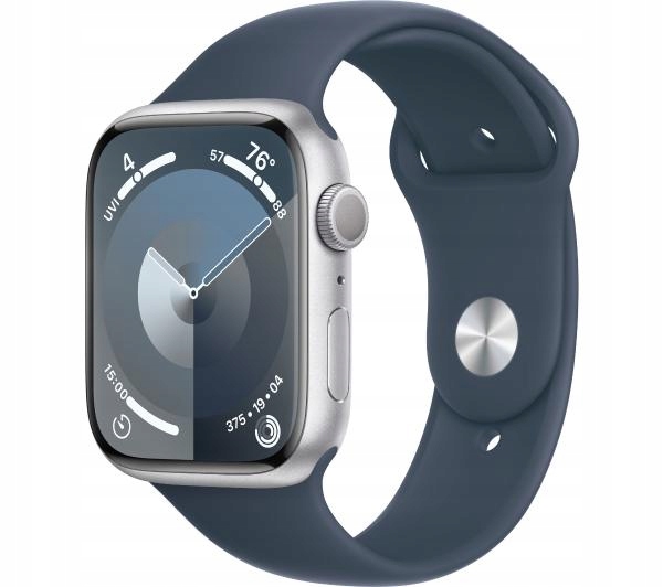 Smartwatch Apple Watch 9 45mm GPS srebrny, pasek Niebieski M/L