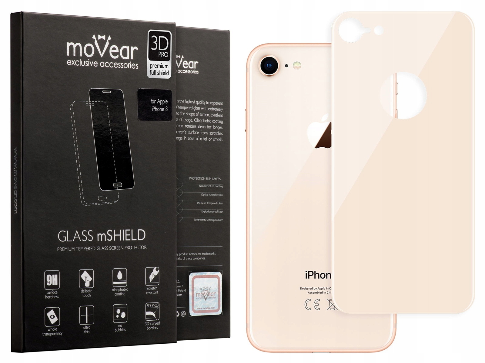 

Szkło Hartowane 3D na Tył iPhone 8 7 Movear