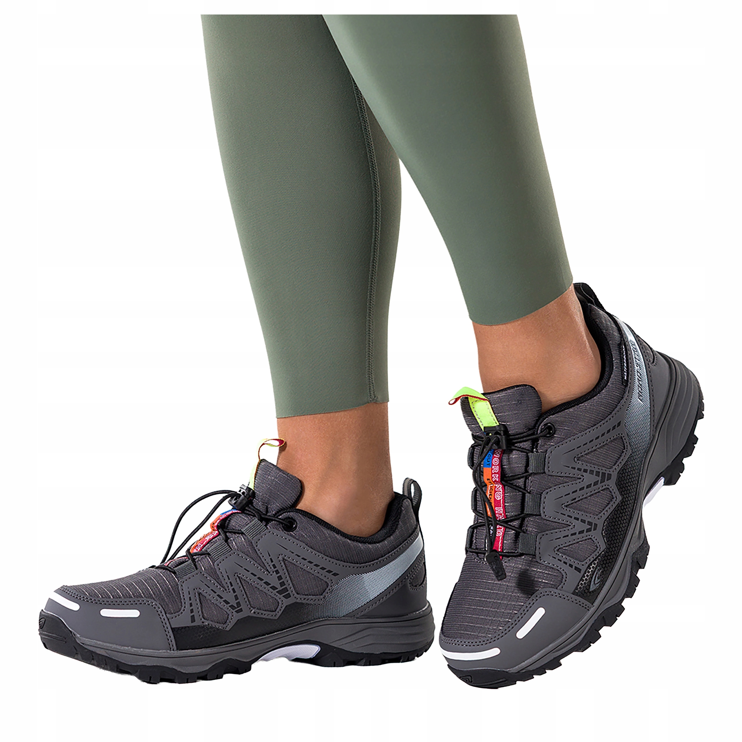 Trekové Boty Šedé Dámské Sportovní Pohodlné Elastické Tkaničky vel. 39