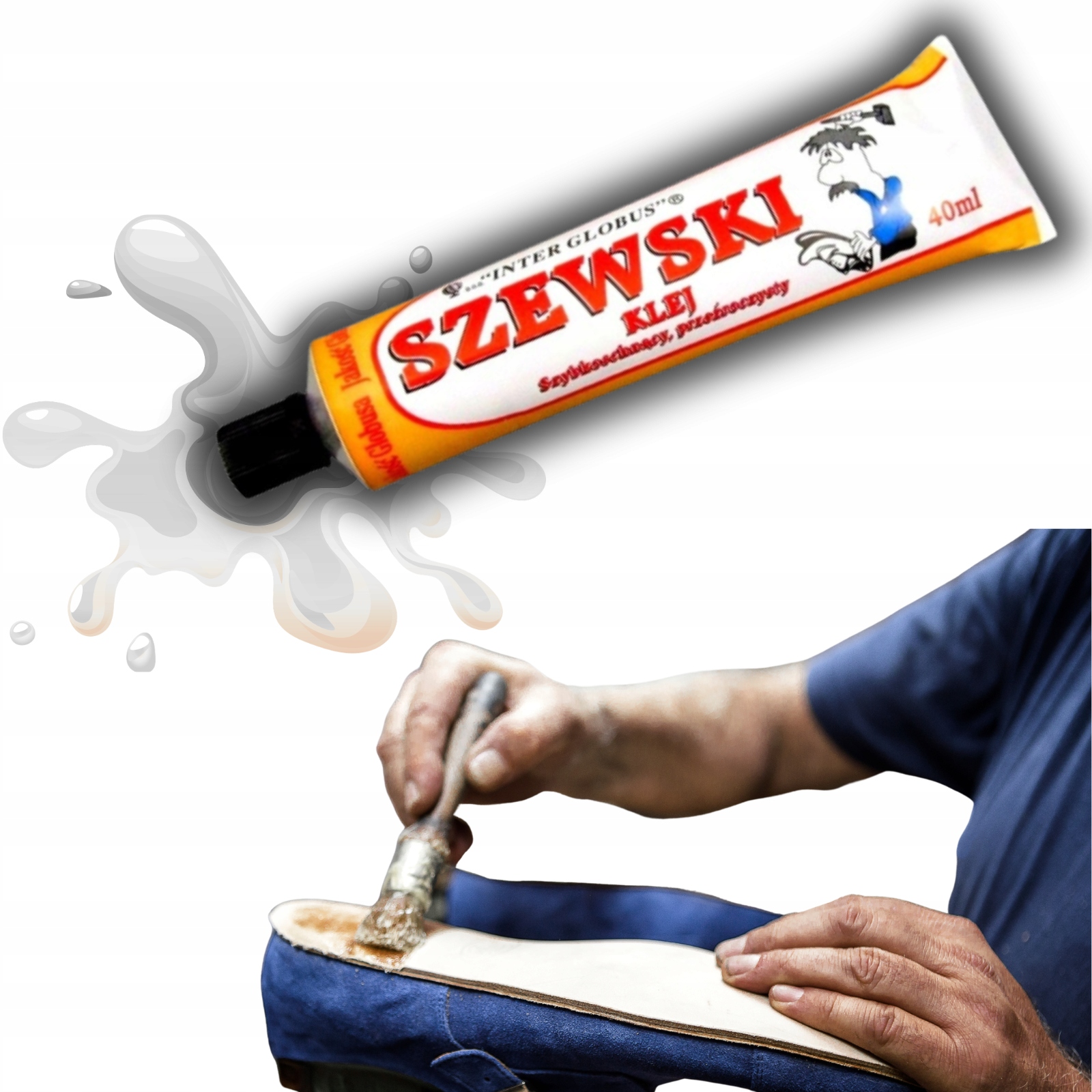 Klej Szewski Uniwersalny Do Butów Skóry Gumy Tkanin Filcu Mocny 40 ml.