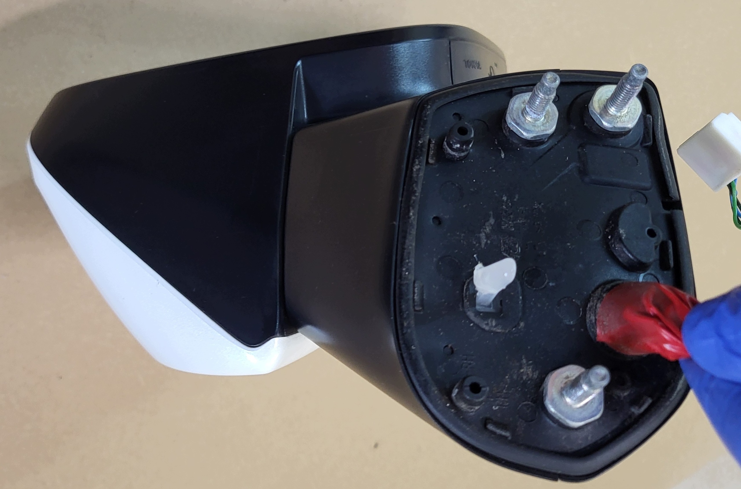 mirror complete exterior 9 PIN right BIALA PERLA TOYOTA RAV4 V OE