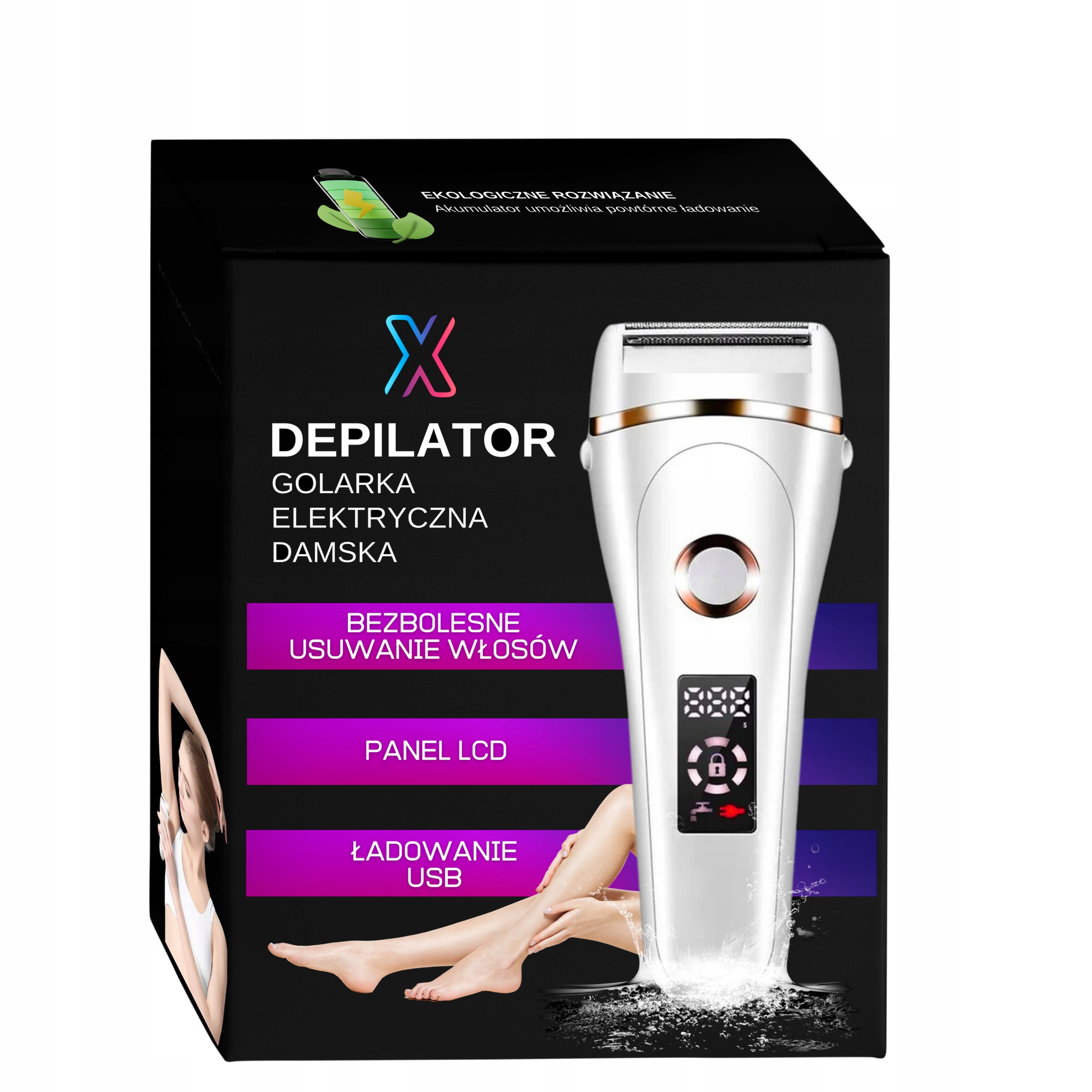 DEPILATOR GOLARKA DAMSKA MASZYNKA DO CIAŁA BIKINI NÓG RĄK 3w1 NOWOŚĆ Model BEZPRZEWODOWA MASZYNKA DAMSKA do bikini, ciała nóg