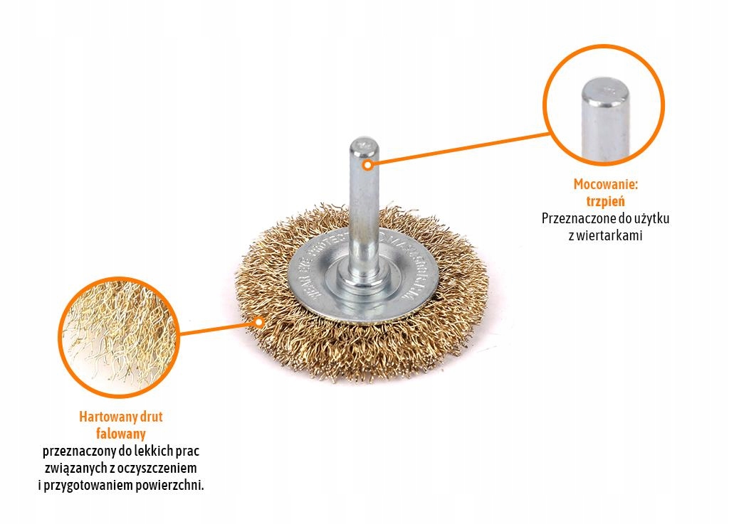 SZCZOTKA TARCZOWA Z TRZPIENIEM FI 6/50 mm + FORCH 1L ANTYKOROZYJNA POWŁOKA Marka Teger