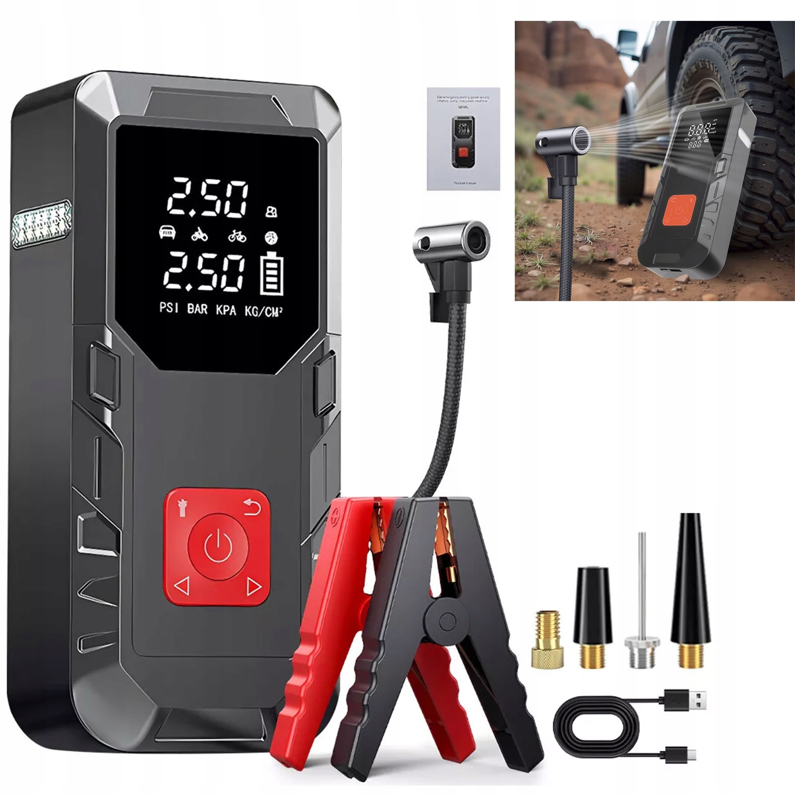 Zařízení pro startování auta Power Bank 12V Inteligentní čerpadlo